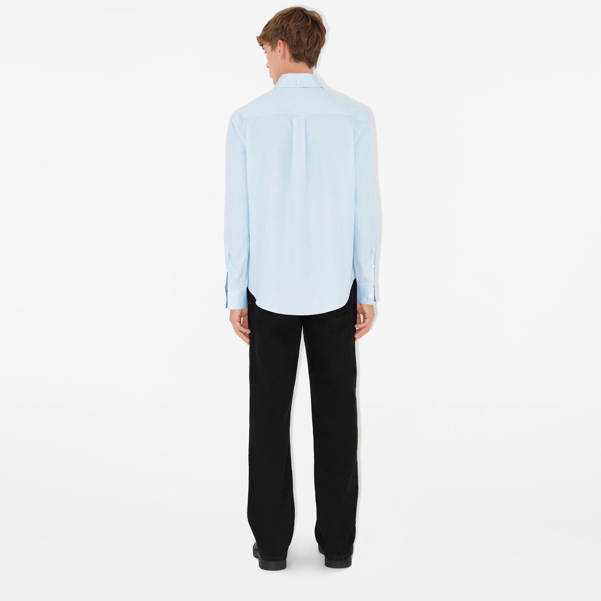 Burberry Relaxed Fit Cotton Oxford Erkek Mavi Gömlek