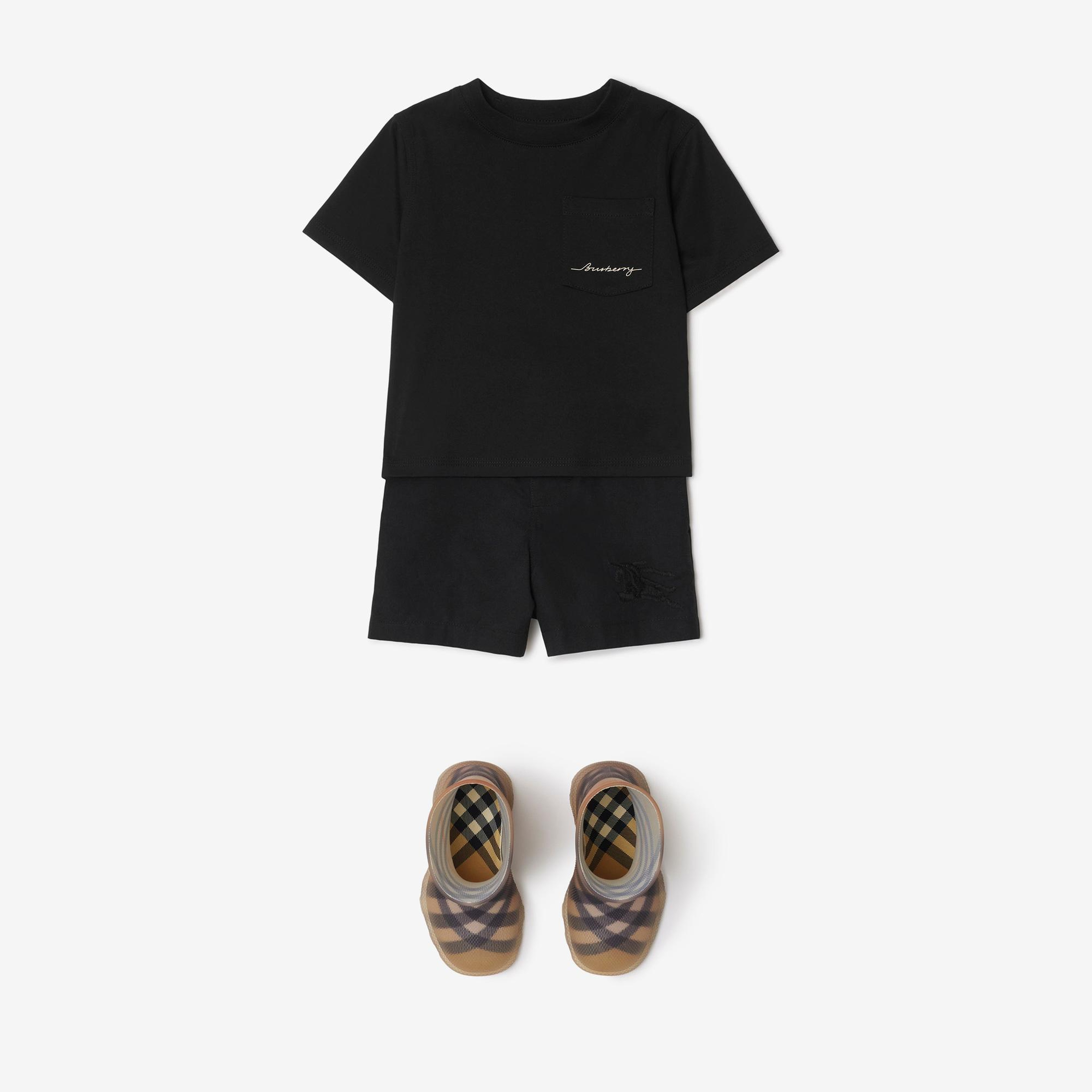 Burberry Cedar Cotton Çocuk Siyah T-Shirt
