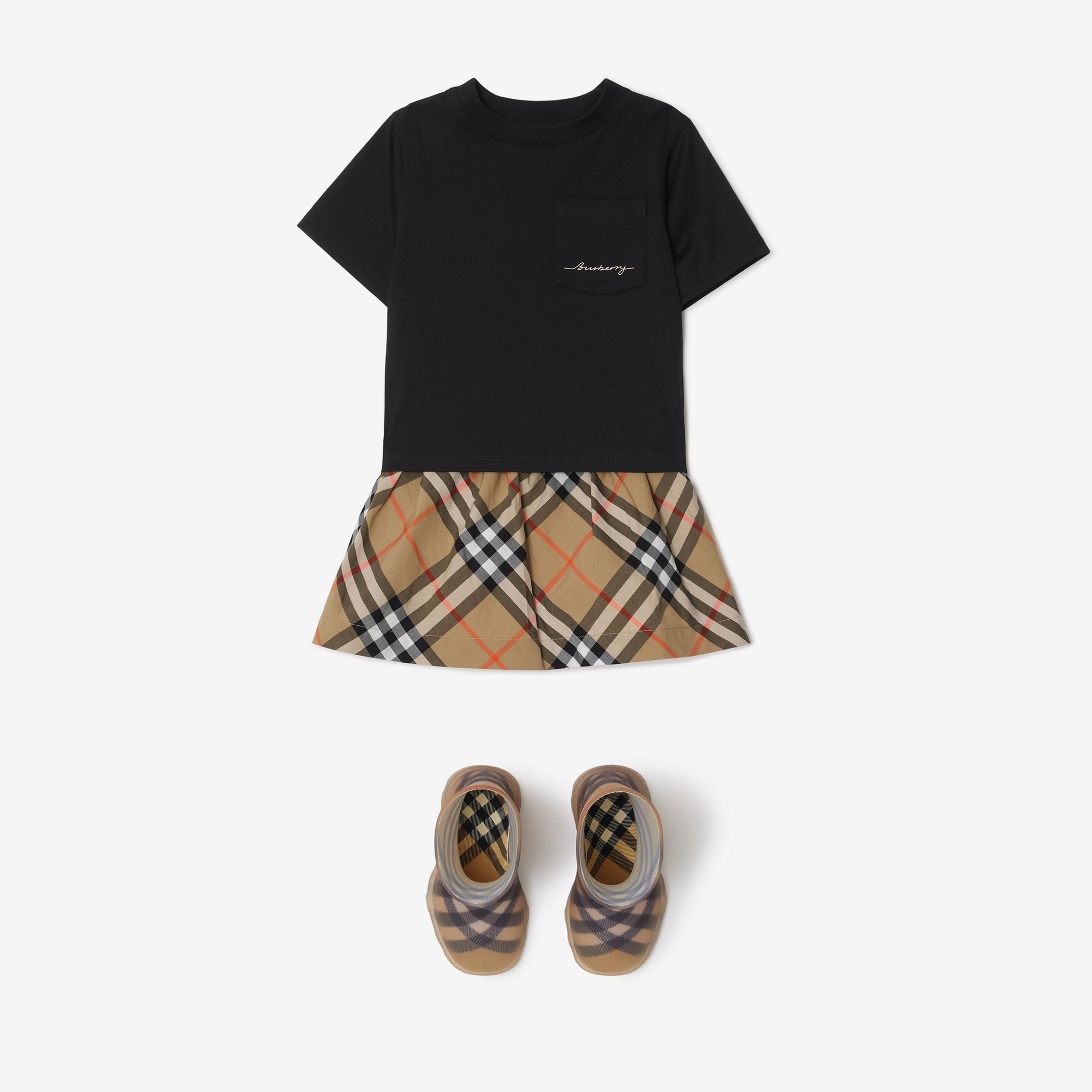 Burberry Cedar Cotton Çocuk Siyah T-Shirt