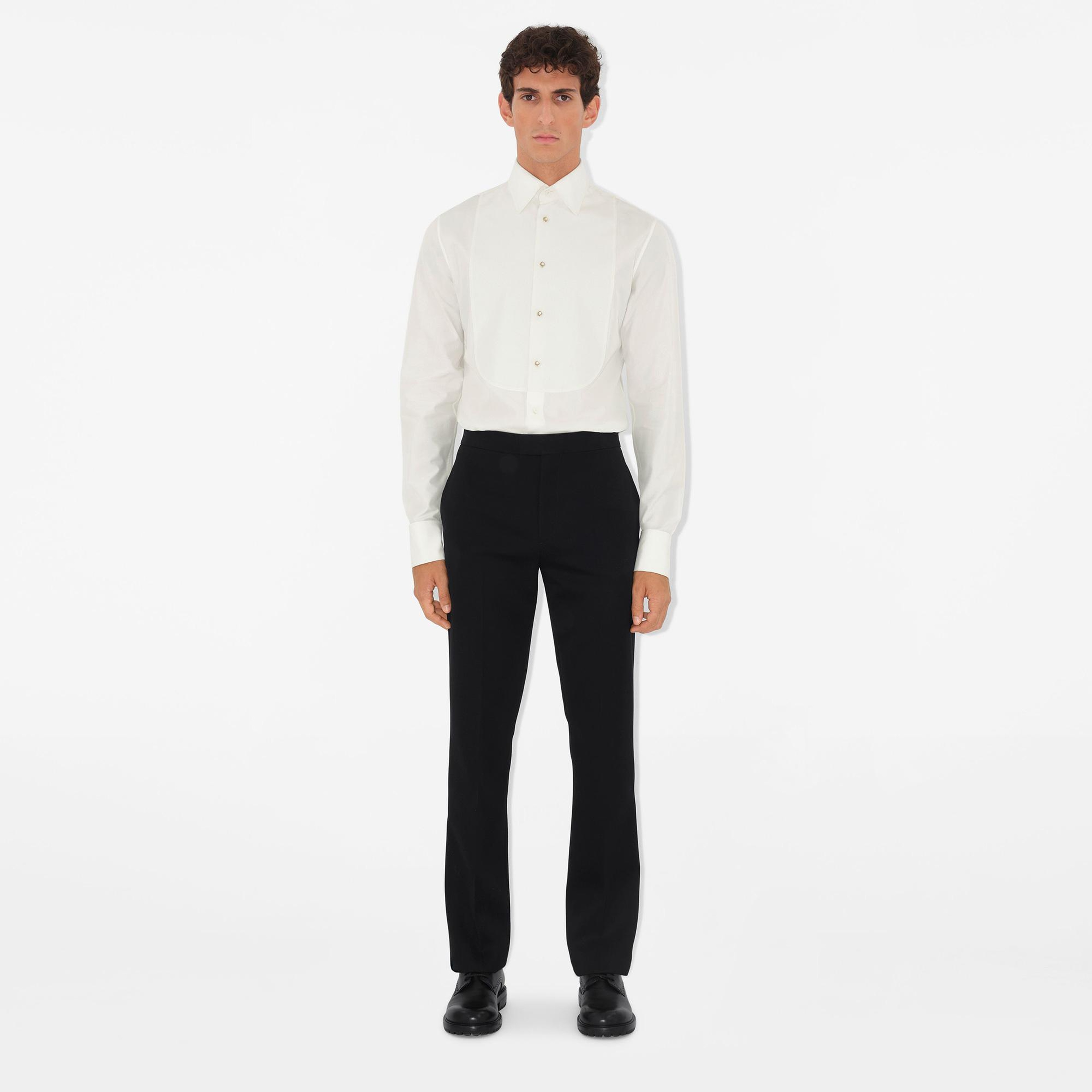 Burberry Slim Fit Cotton Silk Tuxedo Erkek Beyaz Gömlek