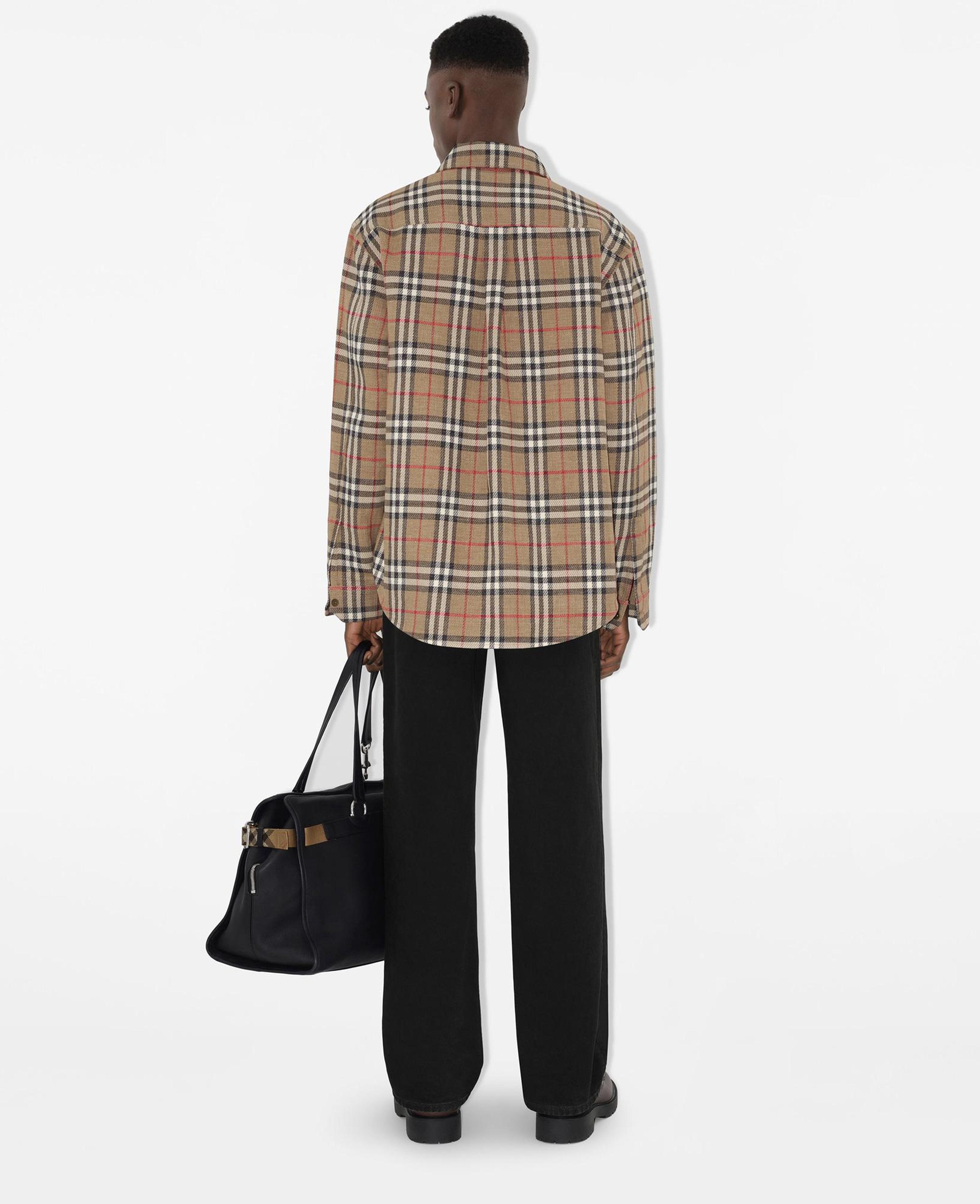 Burberry Sip Oversized Fit Cotton Linen Erkek Bej Gömlek