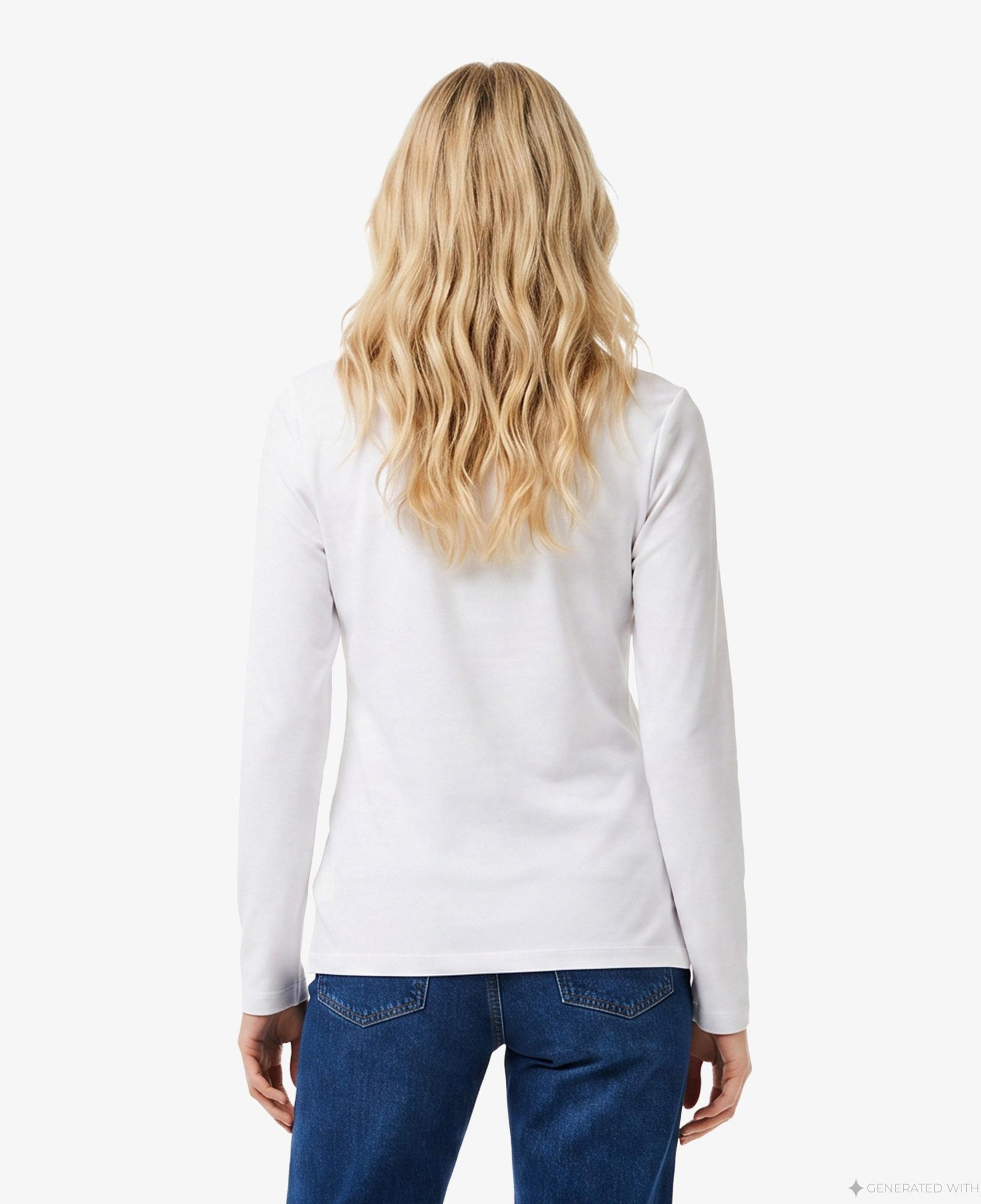 Lacoste Kadın Slim Fit Uzun Kollu Beyaz Polo