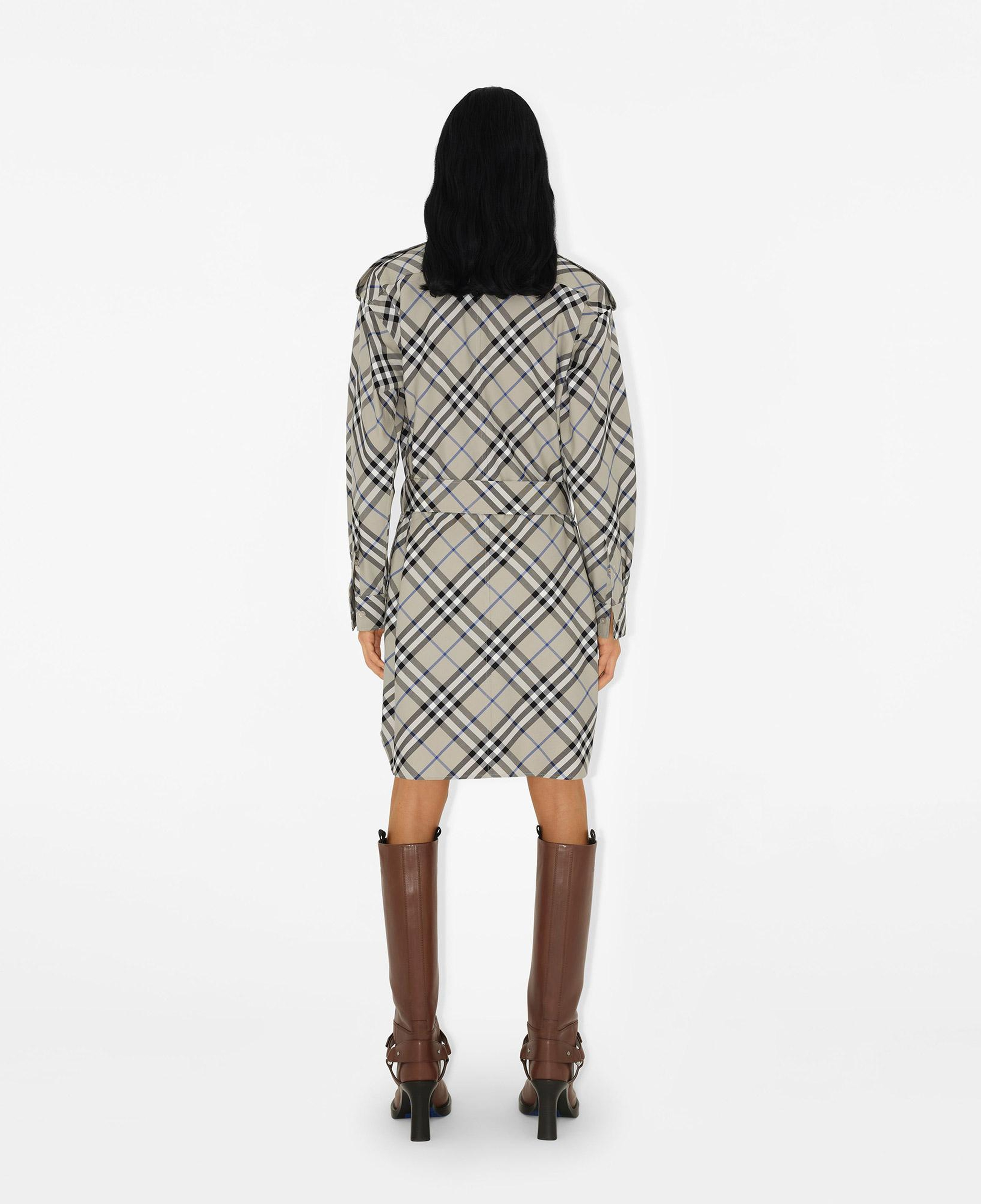Burberry Check Pamuklu Kadın Krem Rengi Elbise