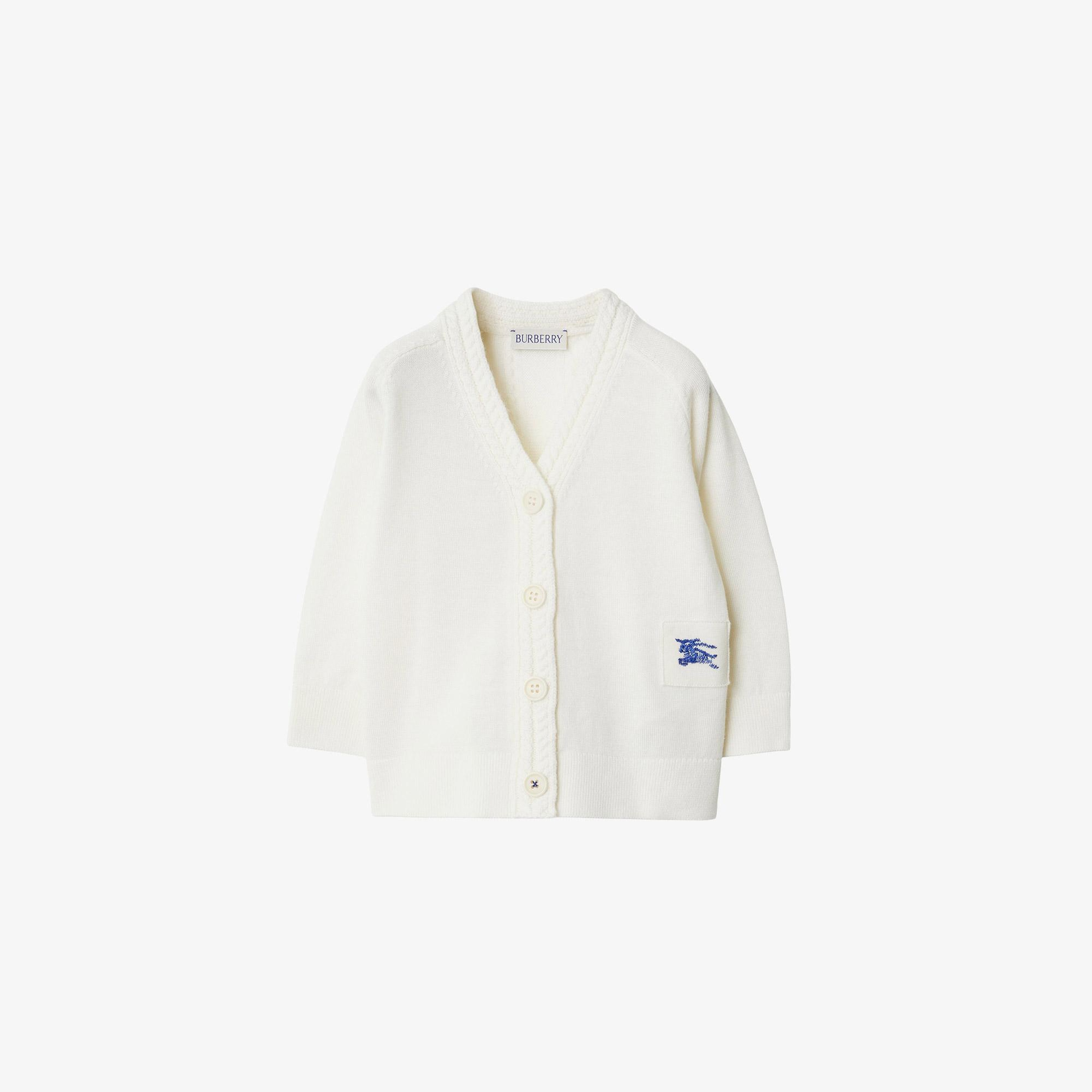 Burberry Yün Çocuk Beyaz Hırka