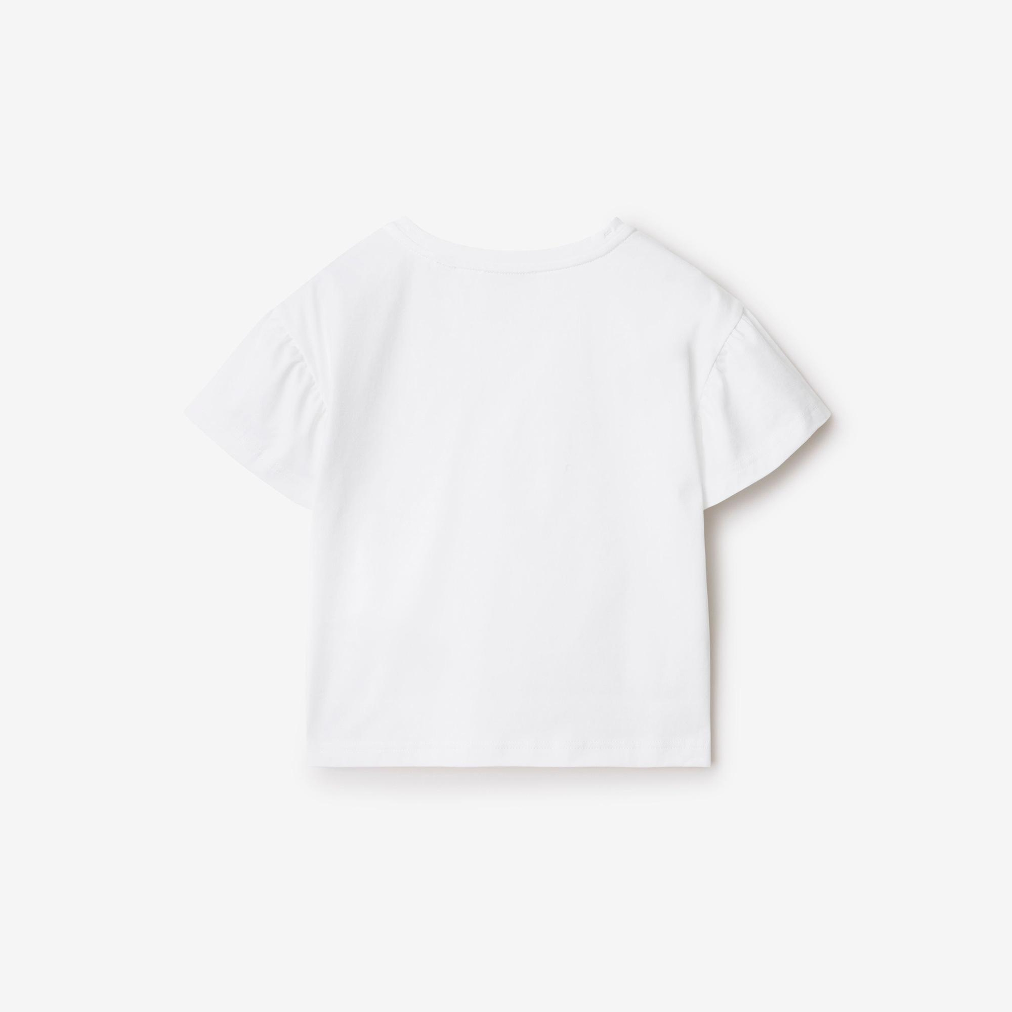 Burberry Roxy Rope Laces Logo Cotton Çocuk Beyaz T-Shirt