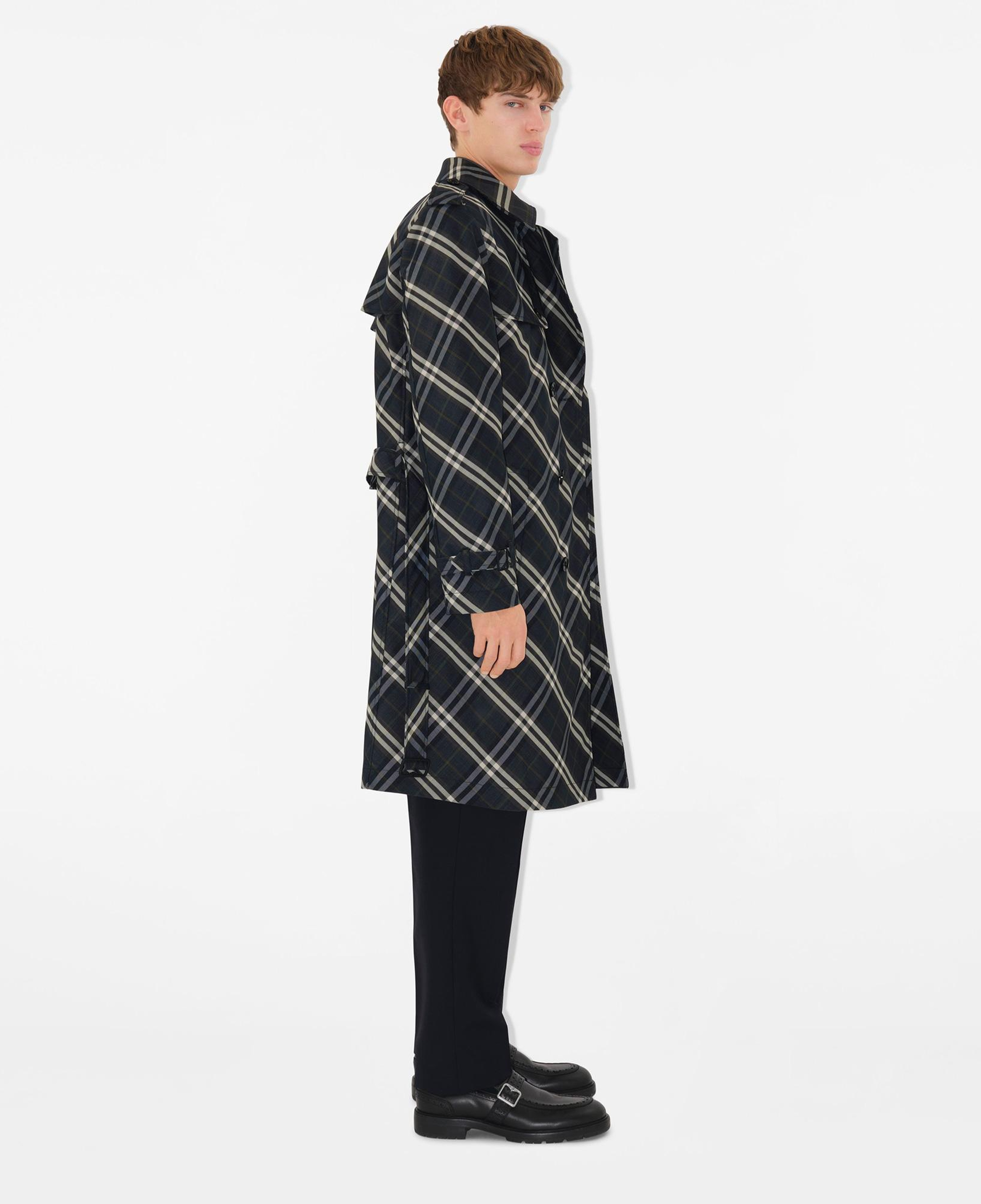 Burberry Cas Long Erkek Lacivert Trençkot