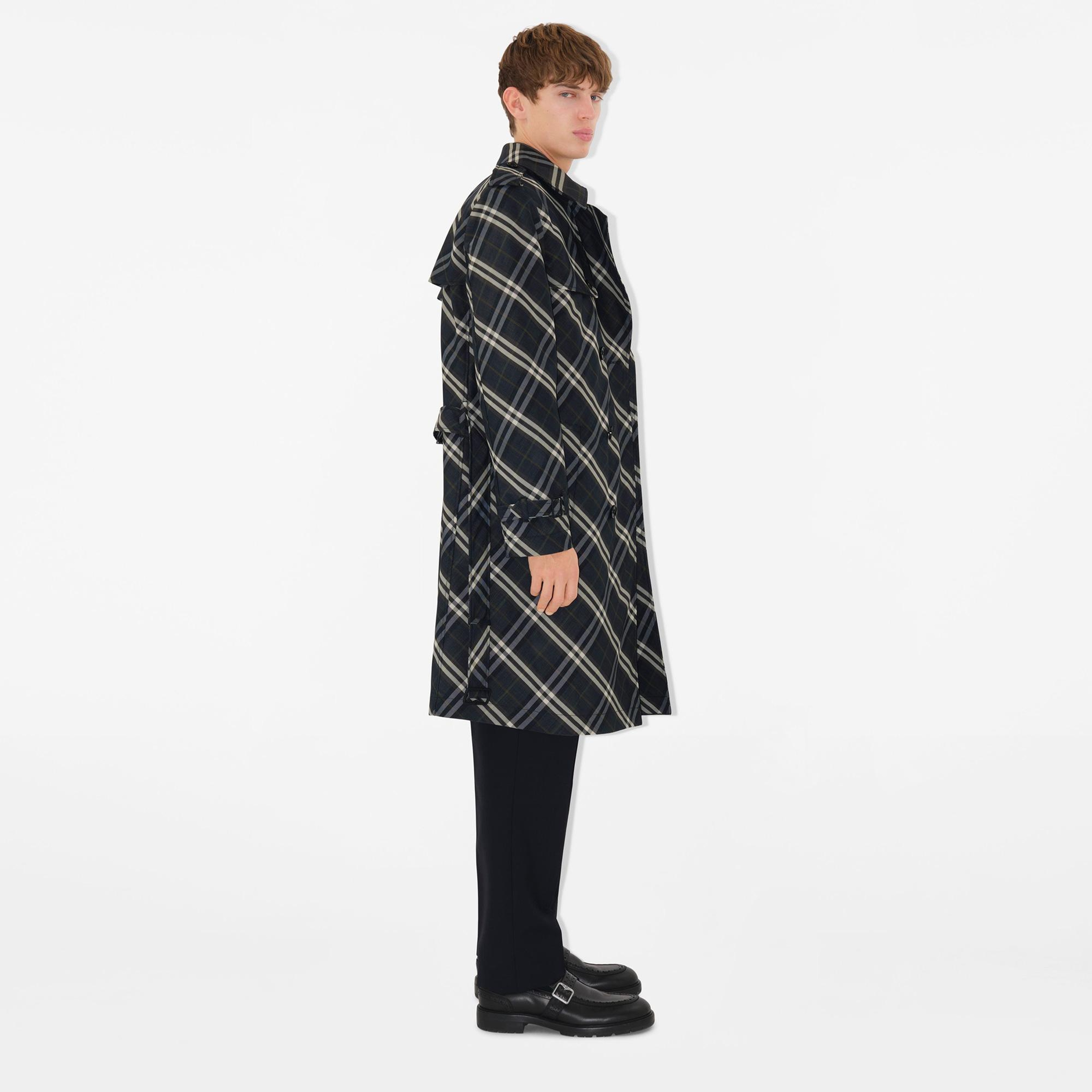 Burberry Cas Long Erkek Lacivert Trençkot