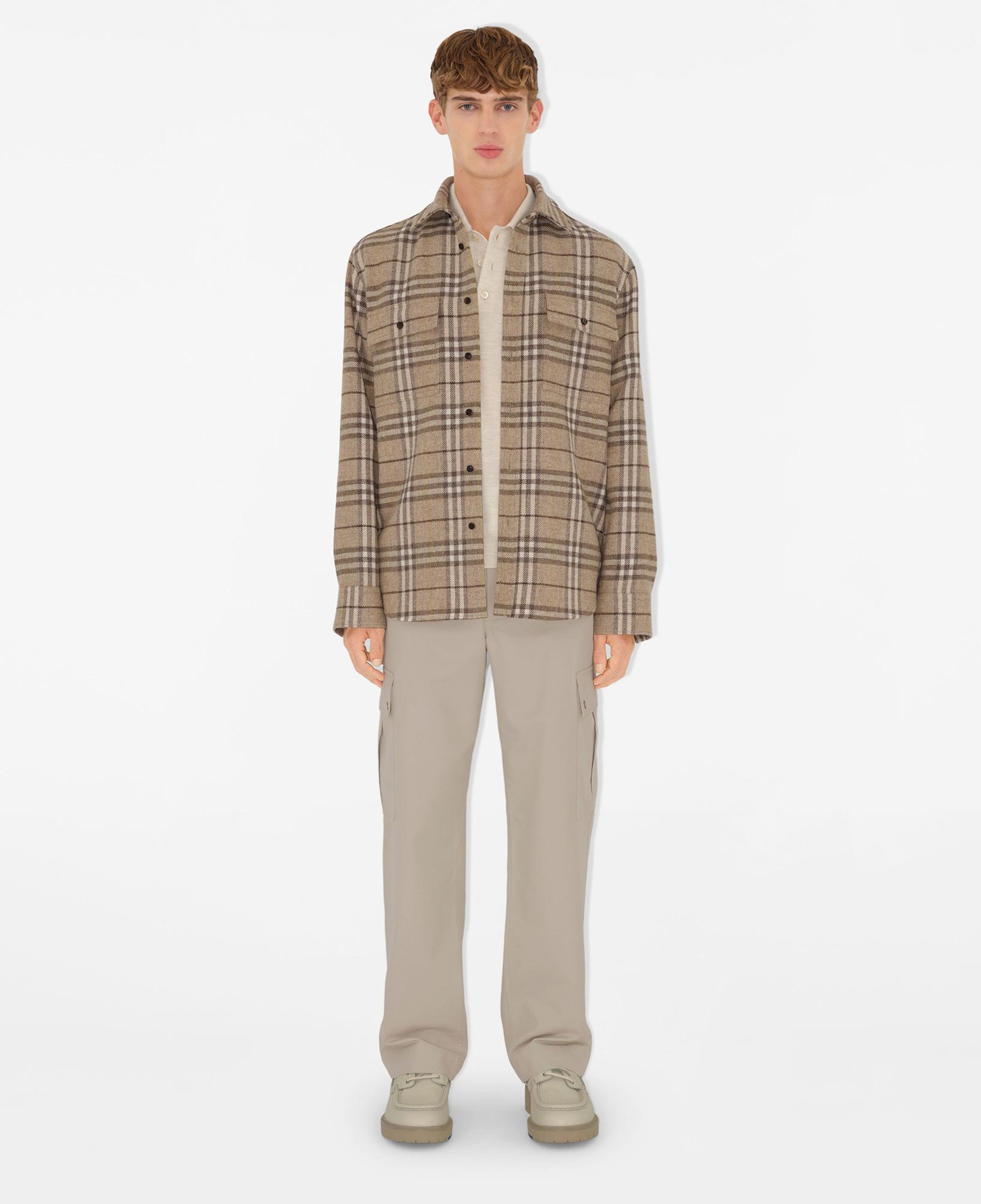 Burberry Ros Oversized Wool Erkek Bej Gömlek