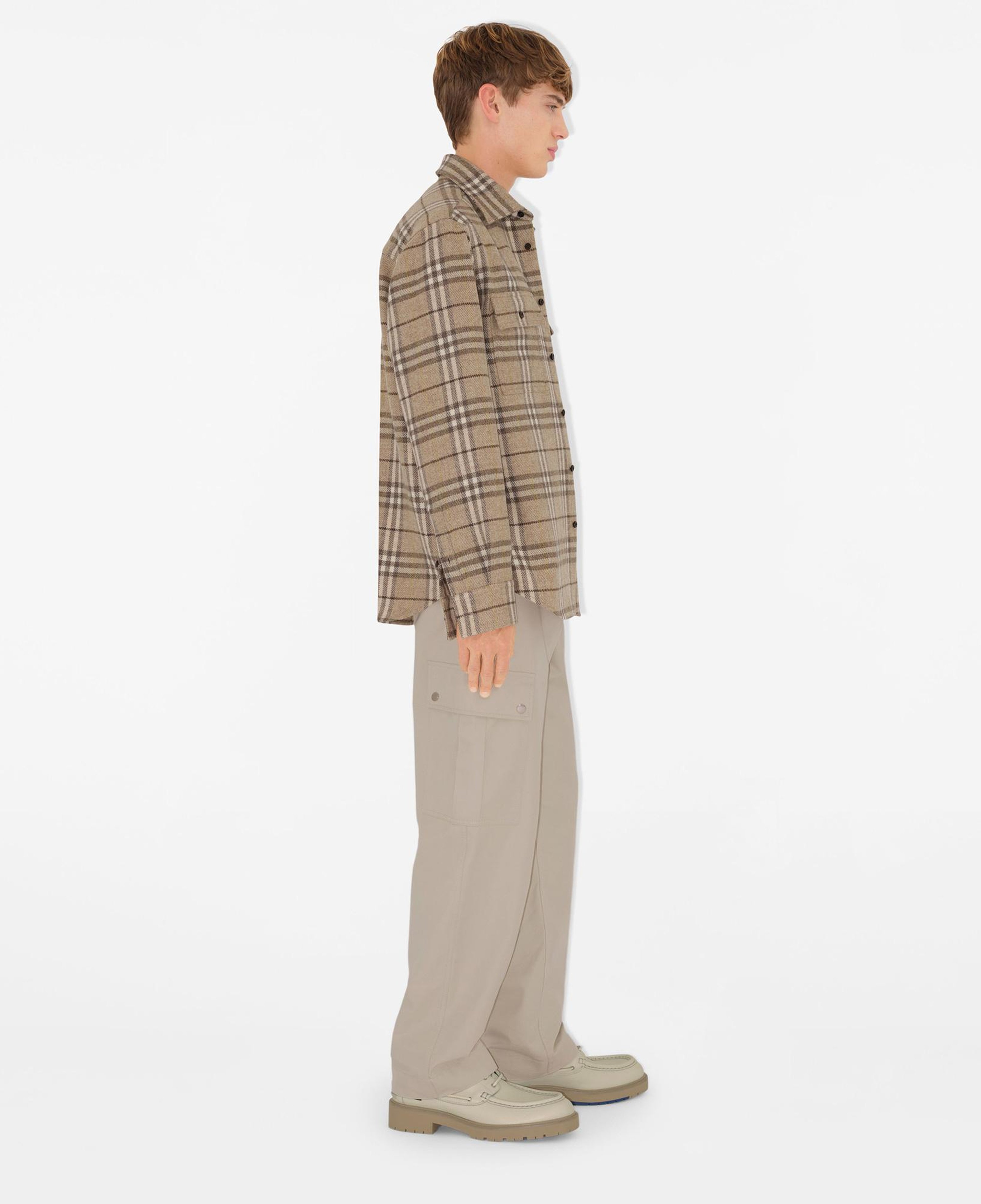 Burberry Ros Oversized Wool Erkek Bej Gömlek