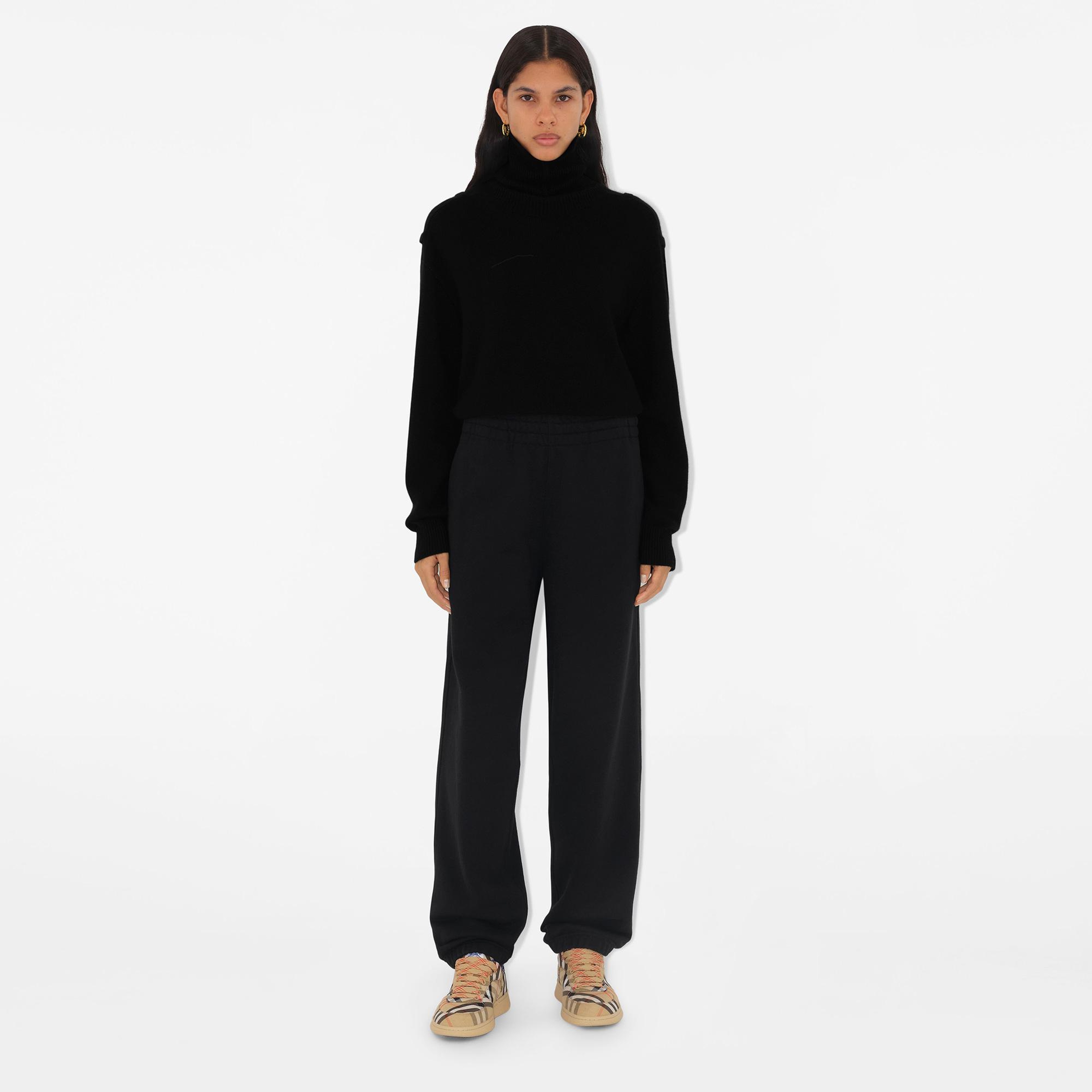Burberry For Label Cotton Jogging Kadın Siyah Eşofman Altı