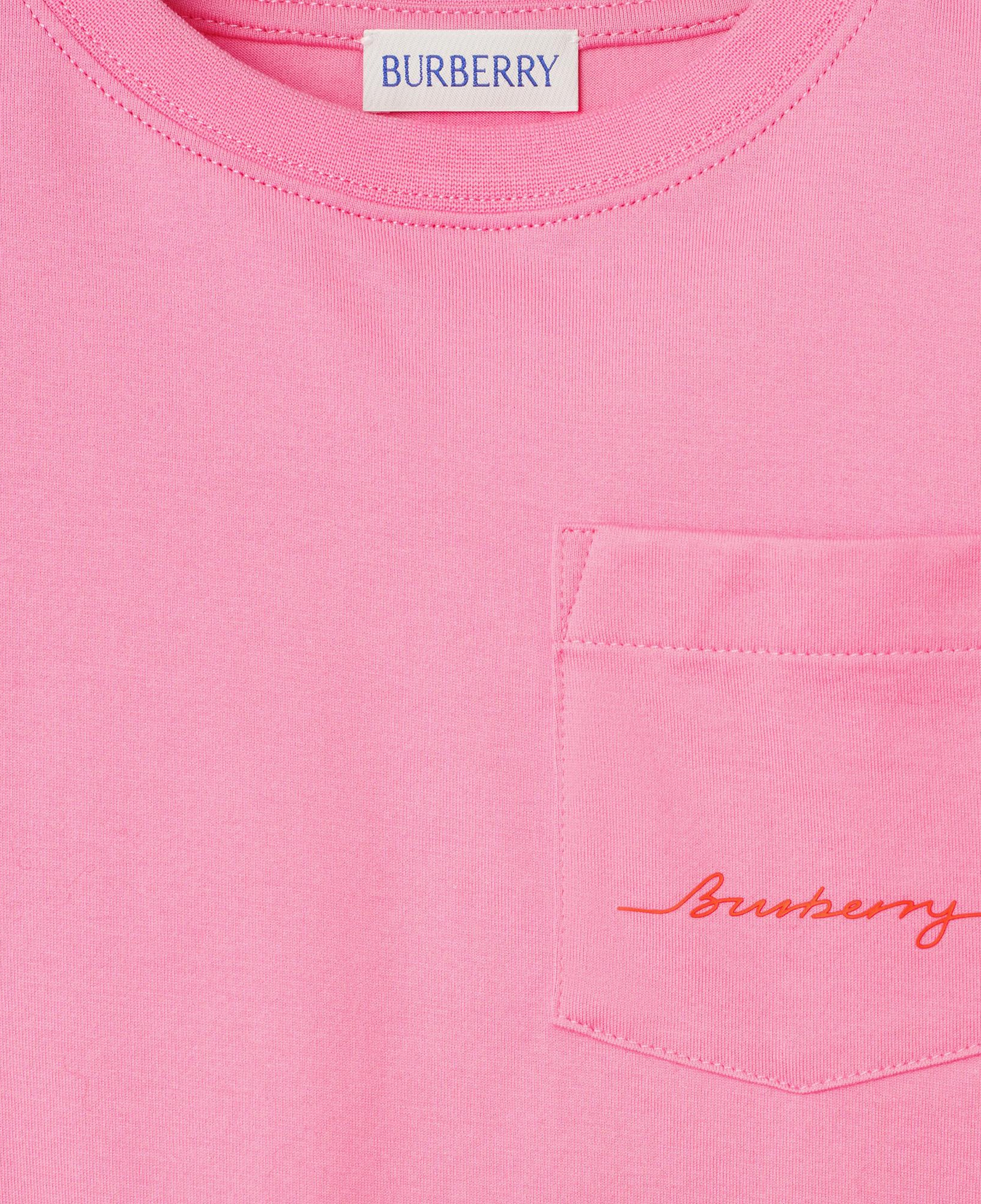 Burberry Cedar Logo Cotton Çocuk Pembe T-Shirt