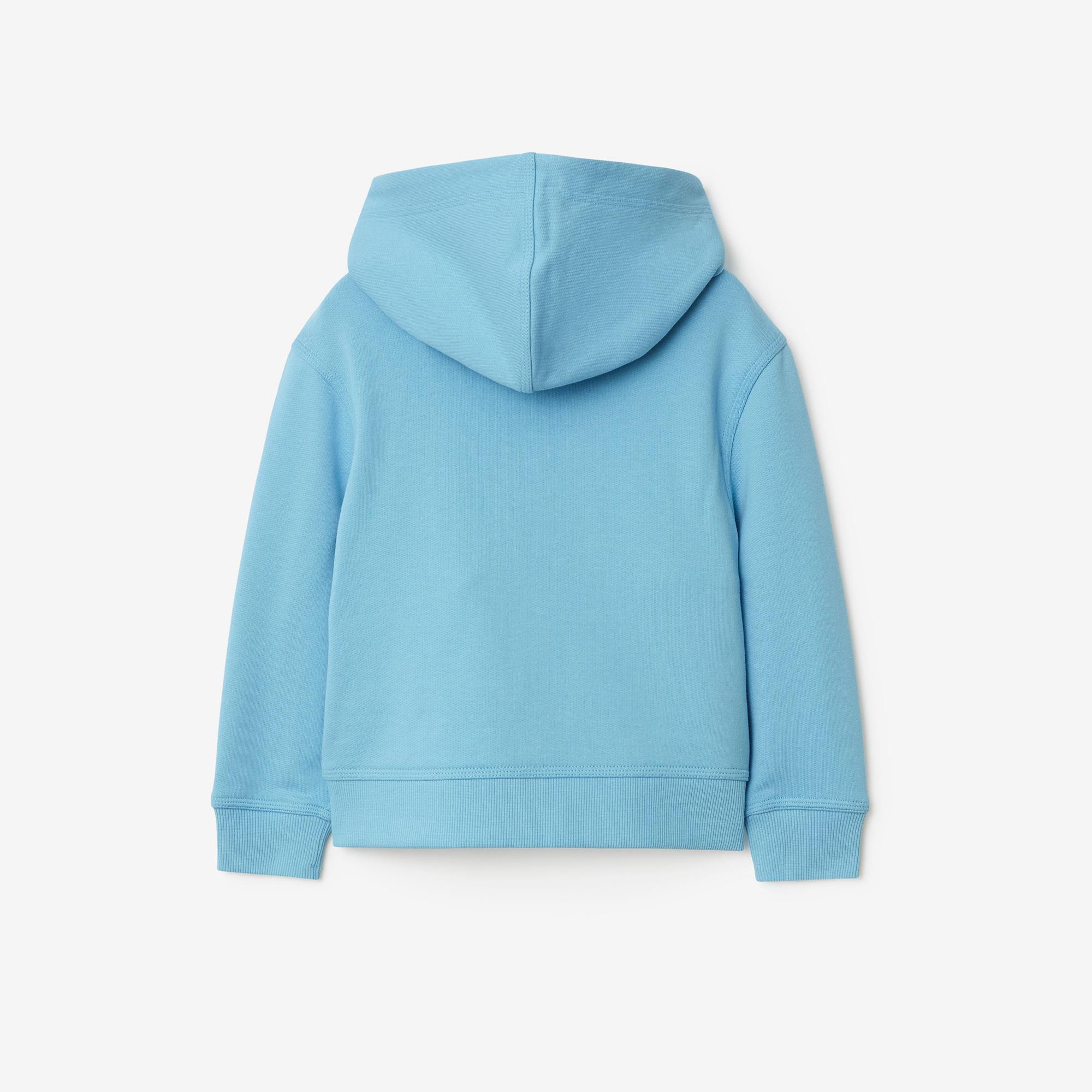 Burberry Clyde Logo Cotton Zip Çocuk Mavi Hoodie