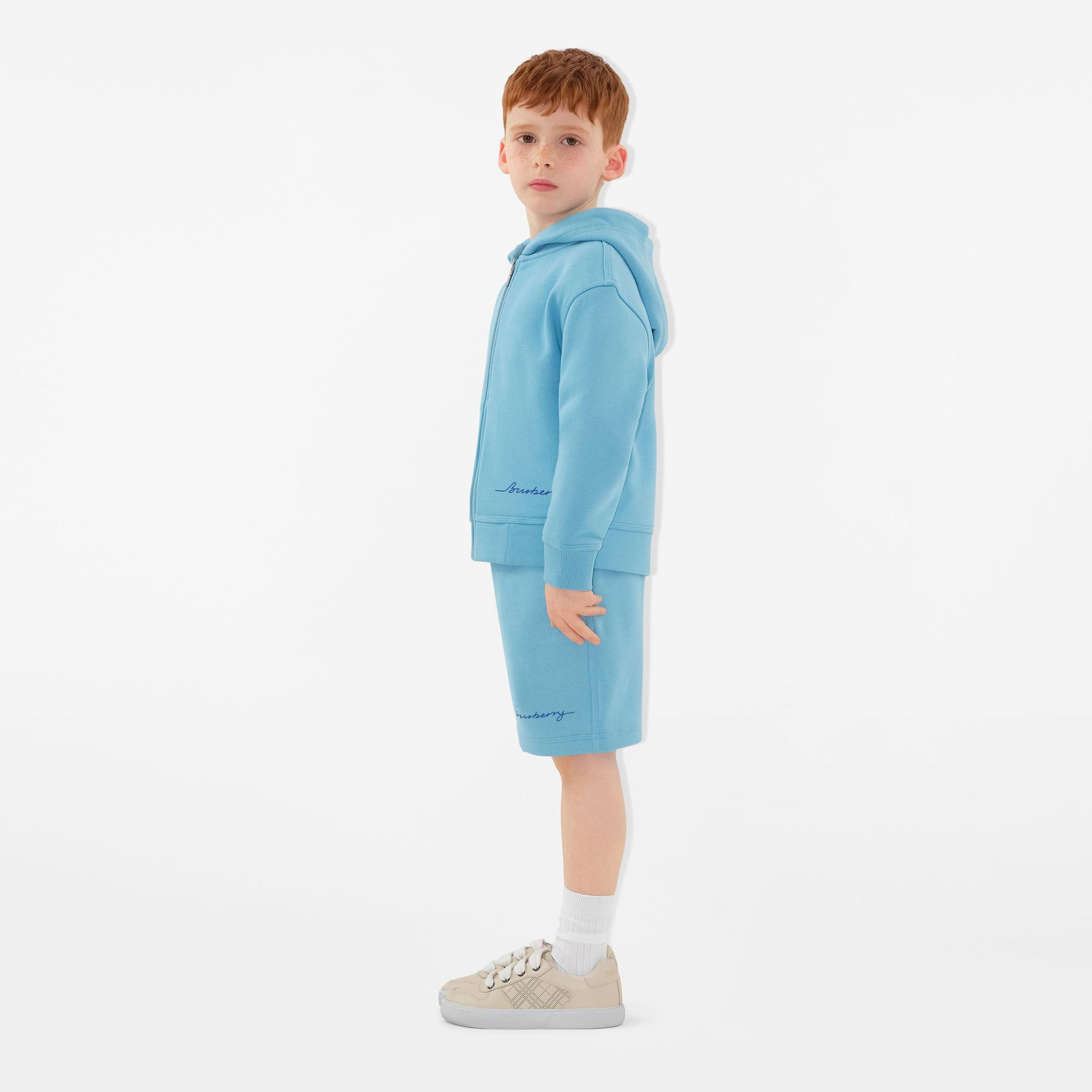 Burberry Benny Logo Cotton Çocuk Mavi Şort