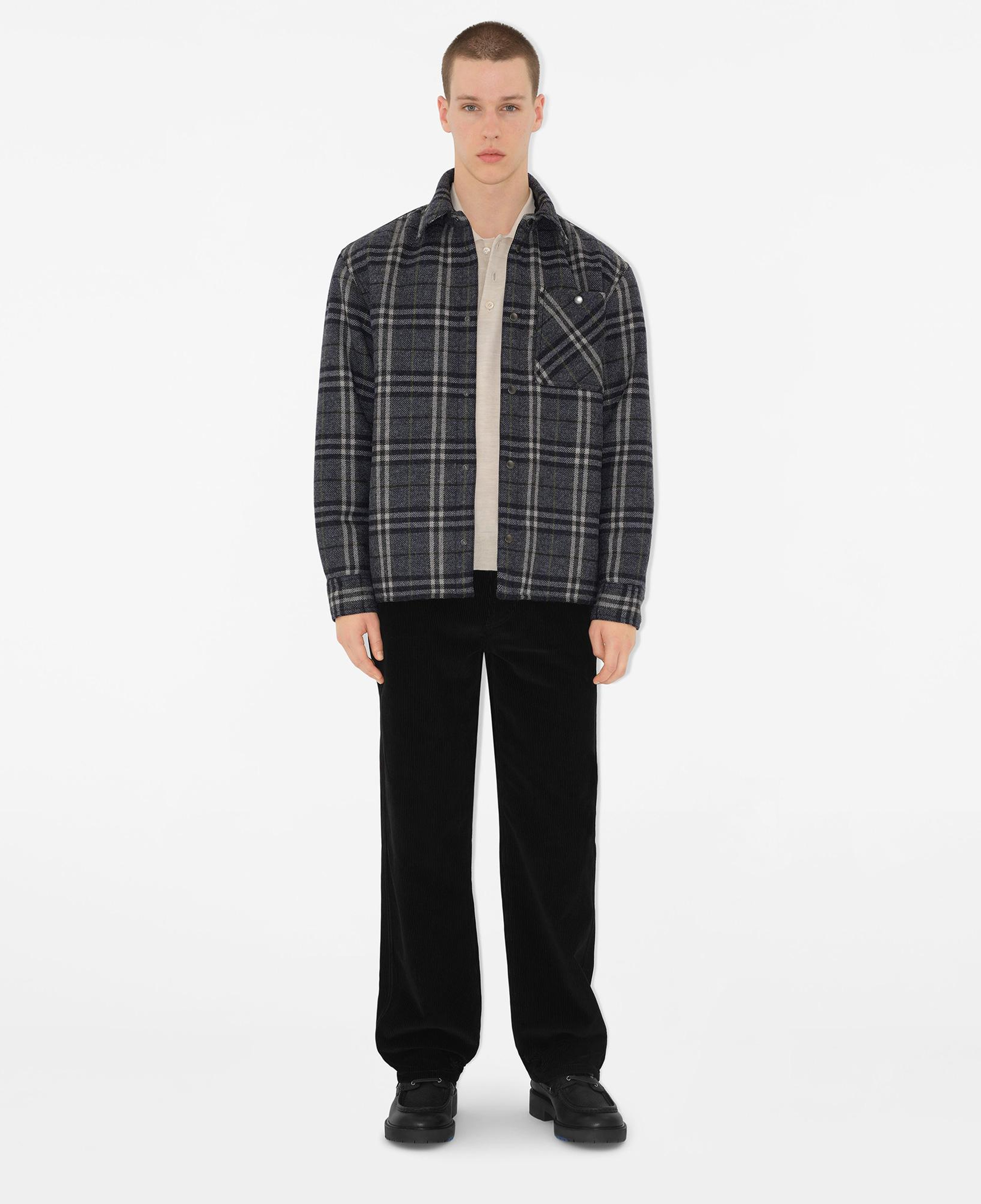 Burberry Giu Wool Overshirt Erkek Gri Ceket