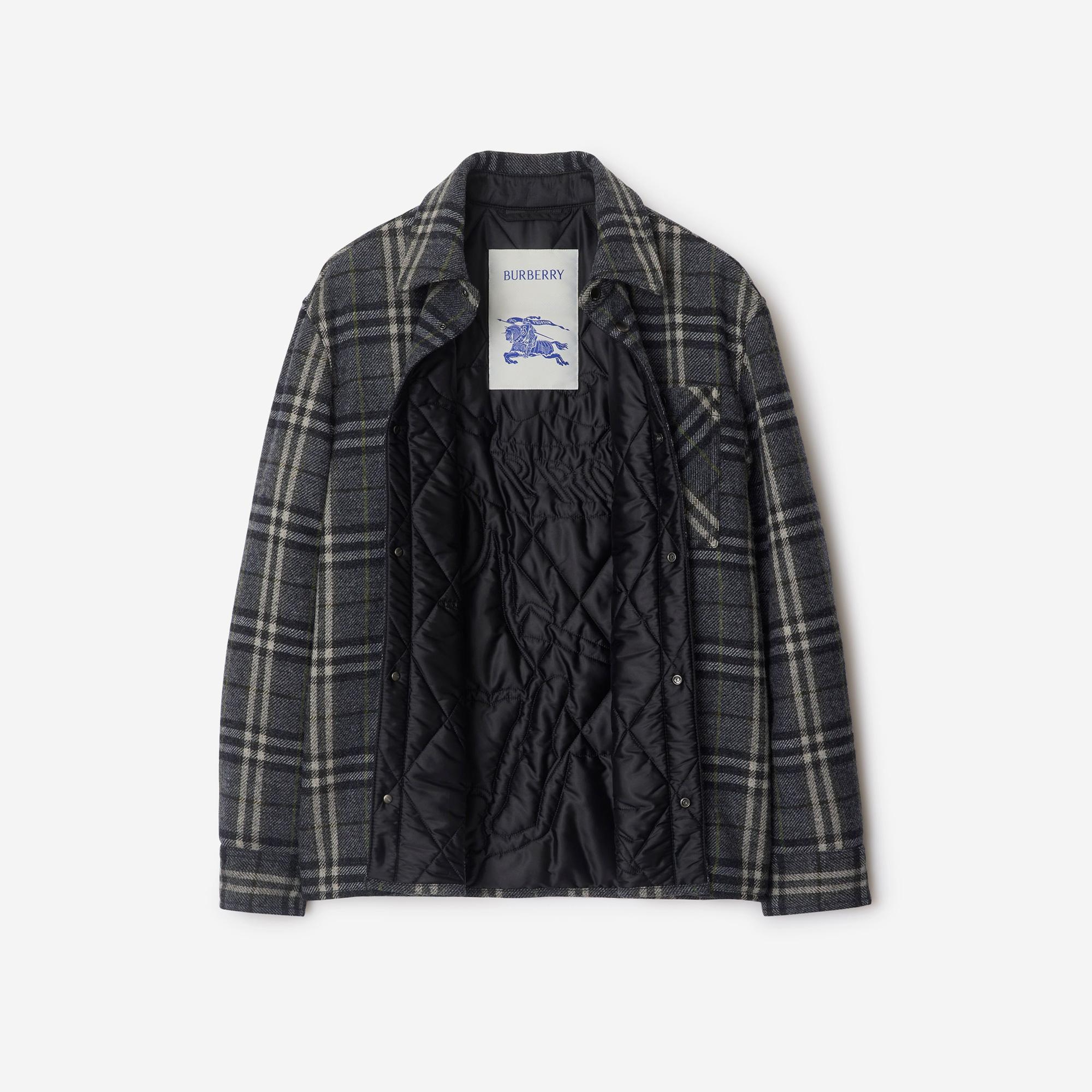 Burberry Giu Wool Overshirt Erkek Gri Ceket