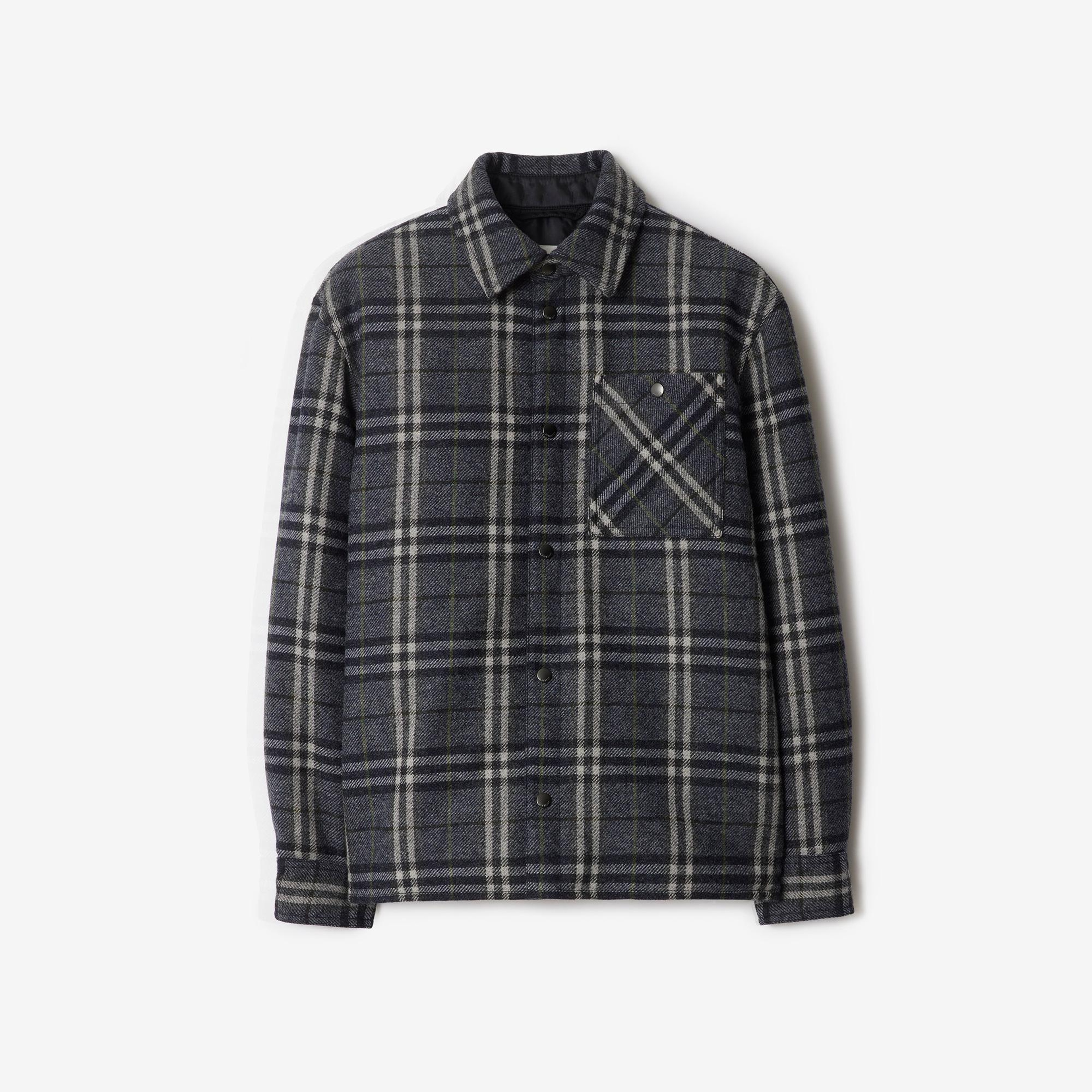 Burberry Giu Wool Overshirt Erkek Gri Ceket