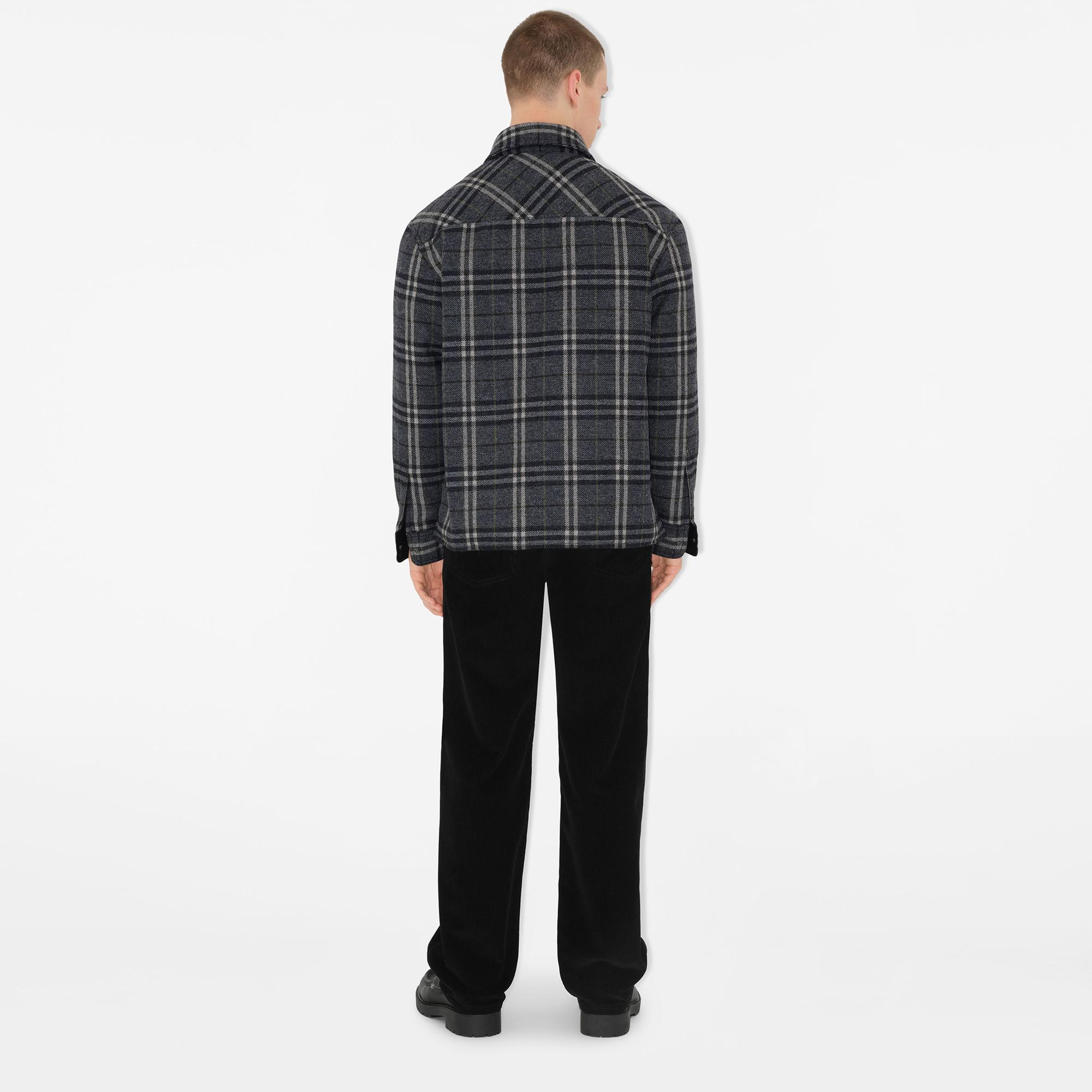 Burberry Giu Wool Overshirt Erkek Gri Ceket