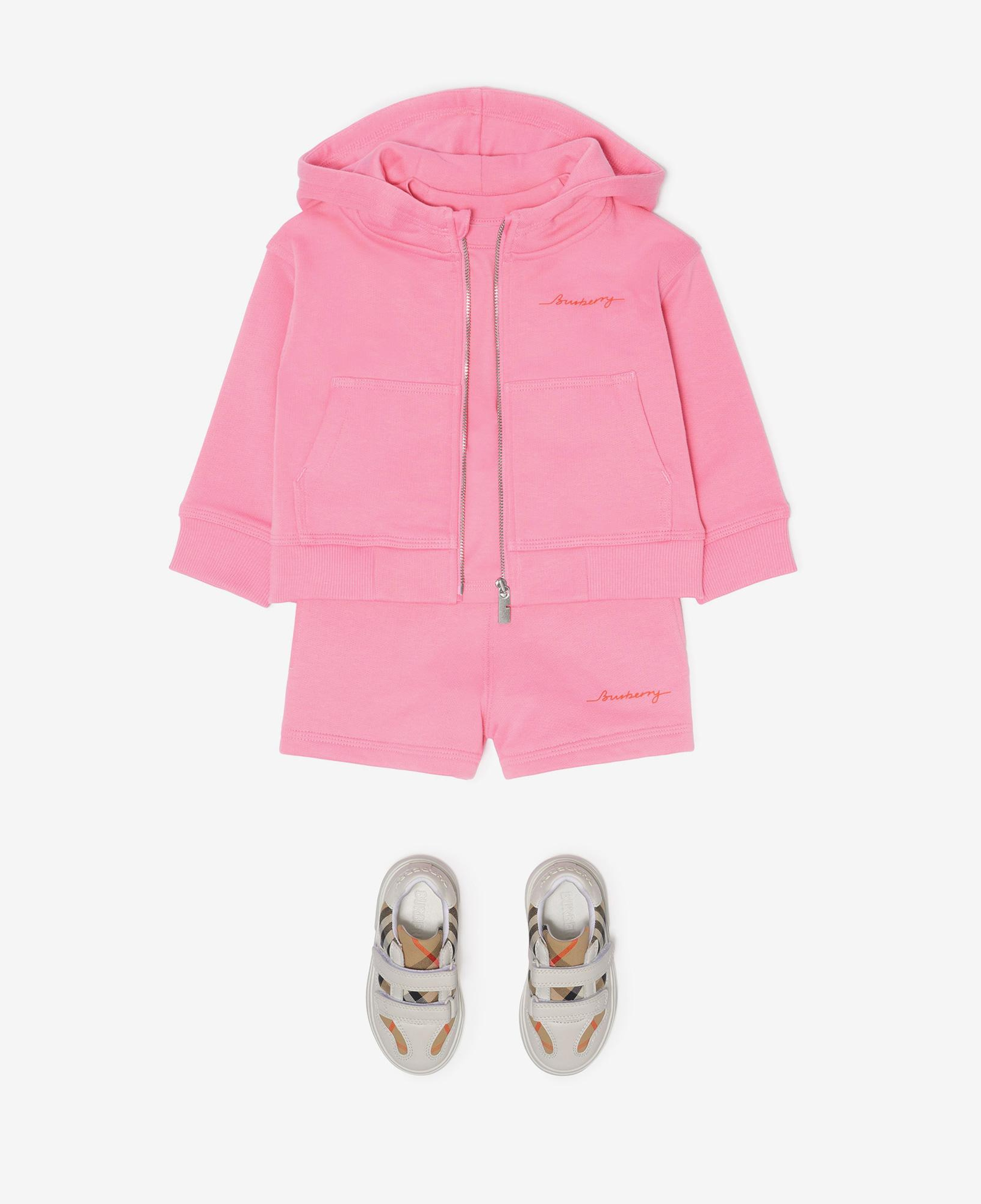 Burberry Sami Cotton Zip Çocuk Pembe Hoodie