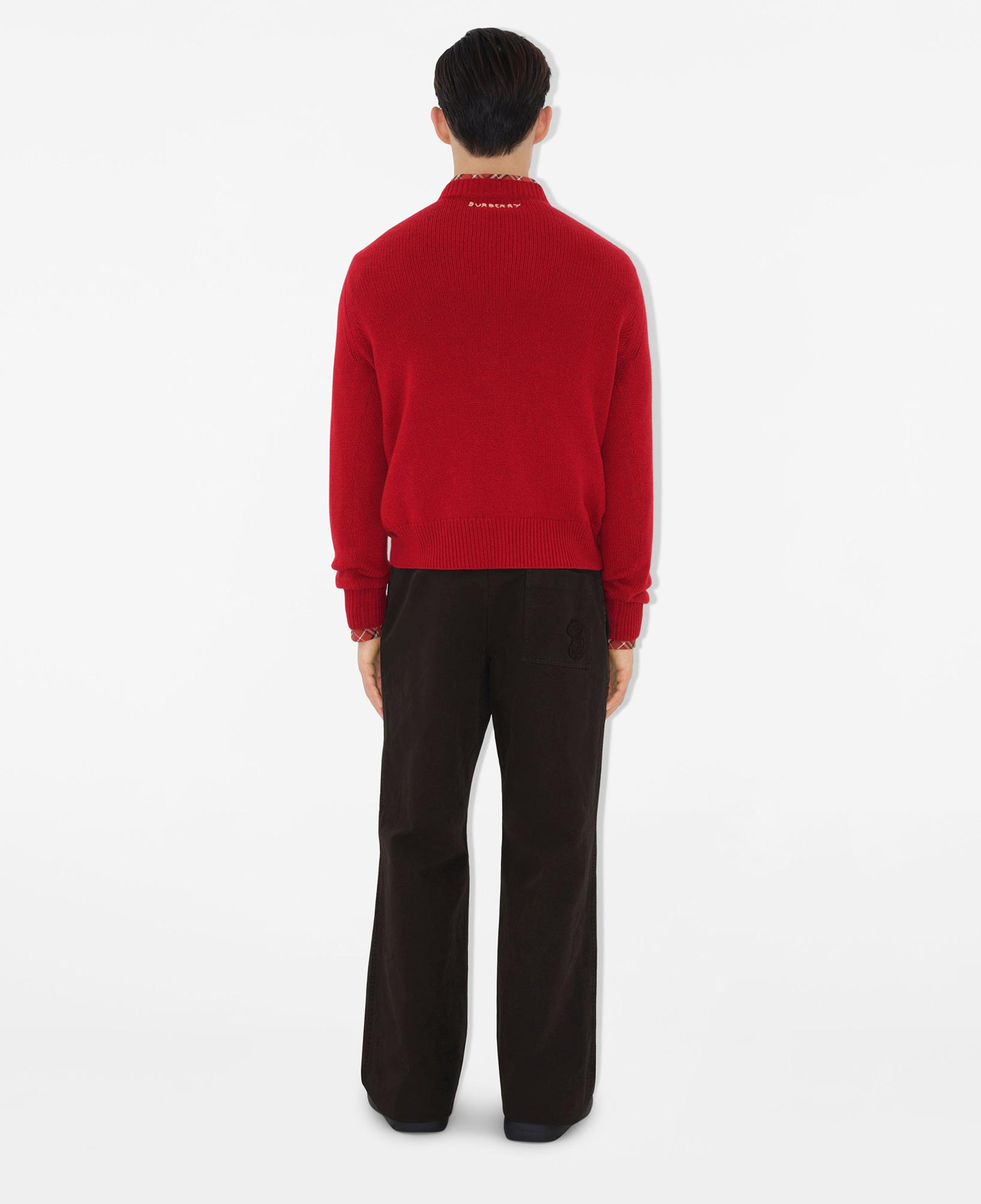 Burberry Lny Pai Snake Wool Cashmere Erkek Kırmızı Triko
