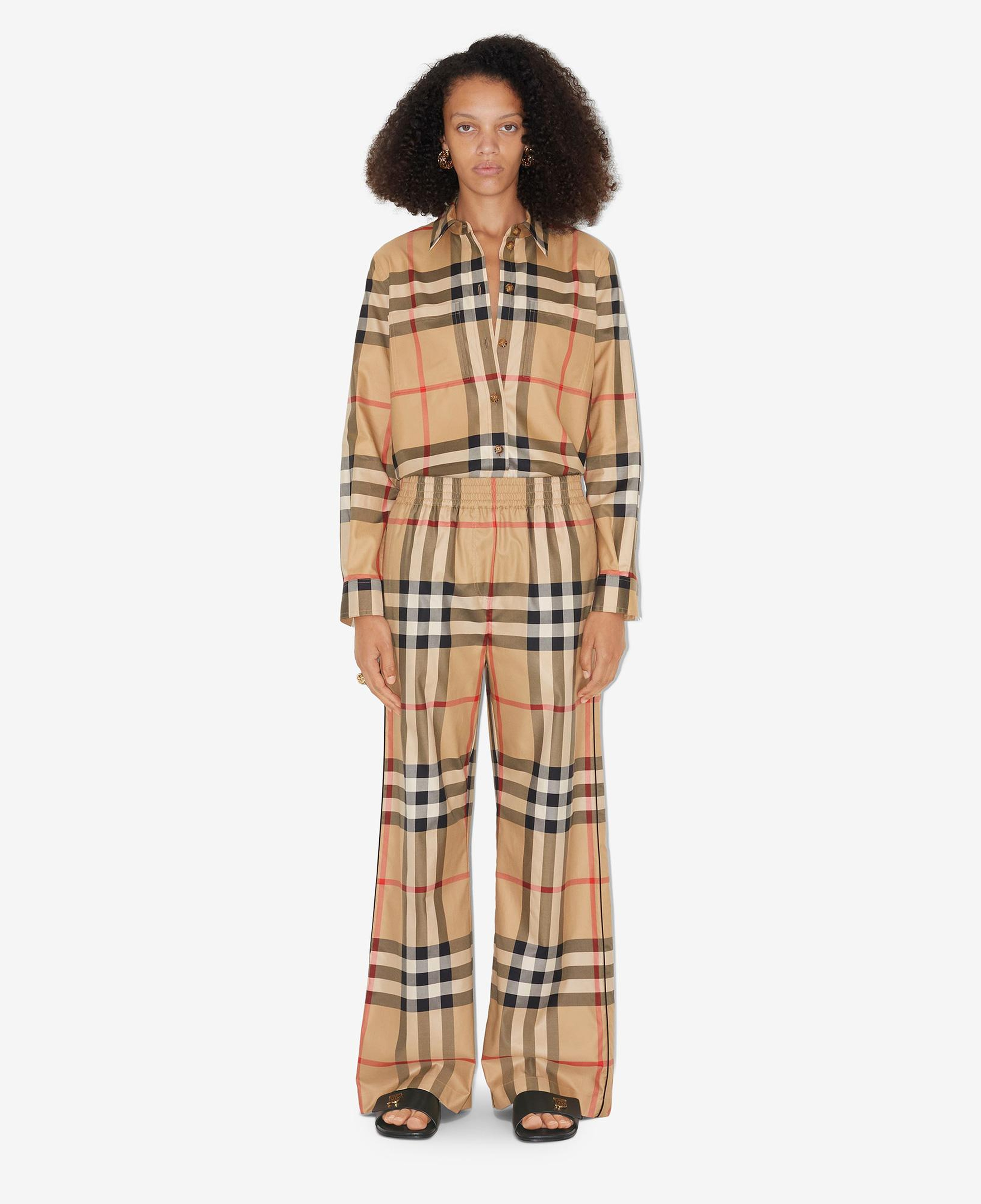Burberry Ariane Cotton Kadın Bej Pantolon