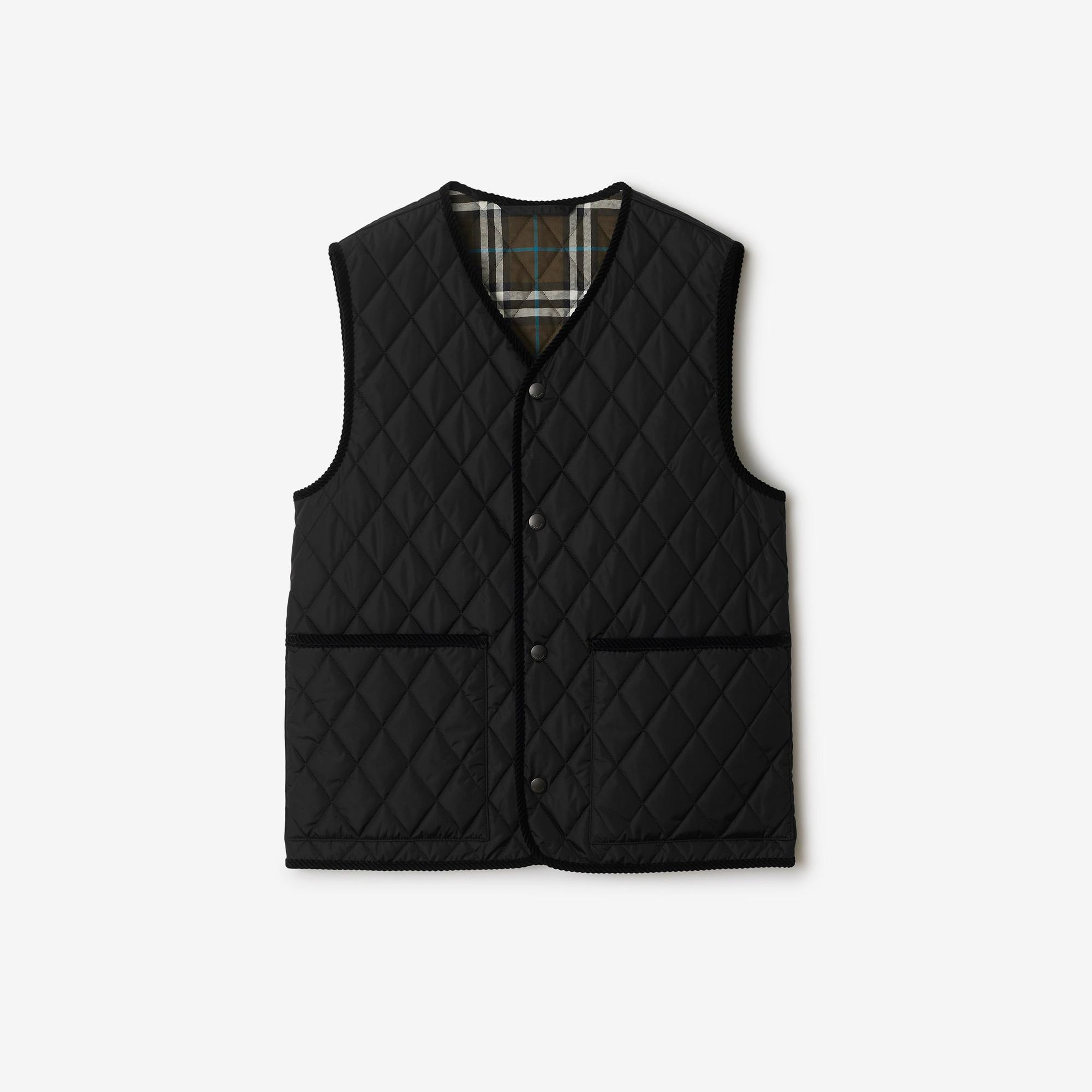Burberry Tal Quilted Nylon Gilet Erkek Siyah Yelek