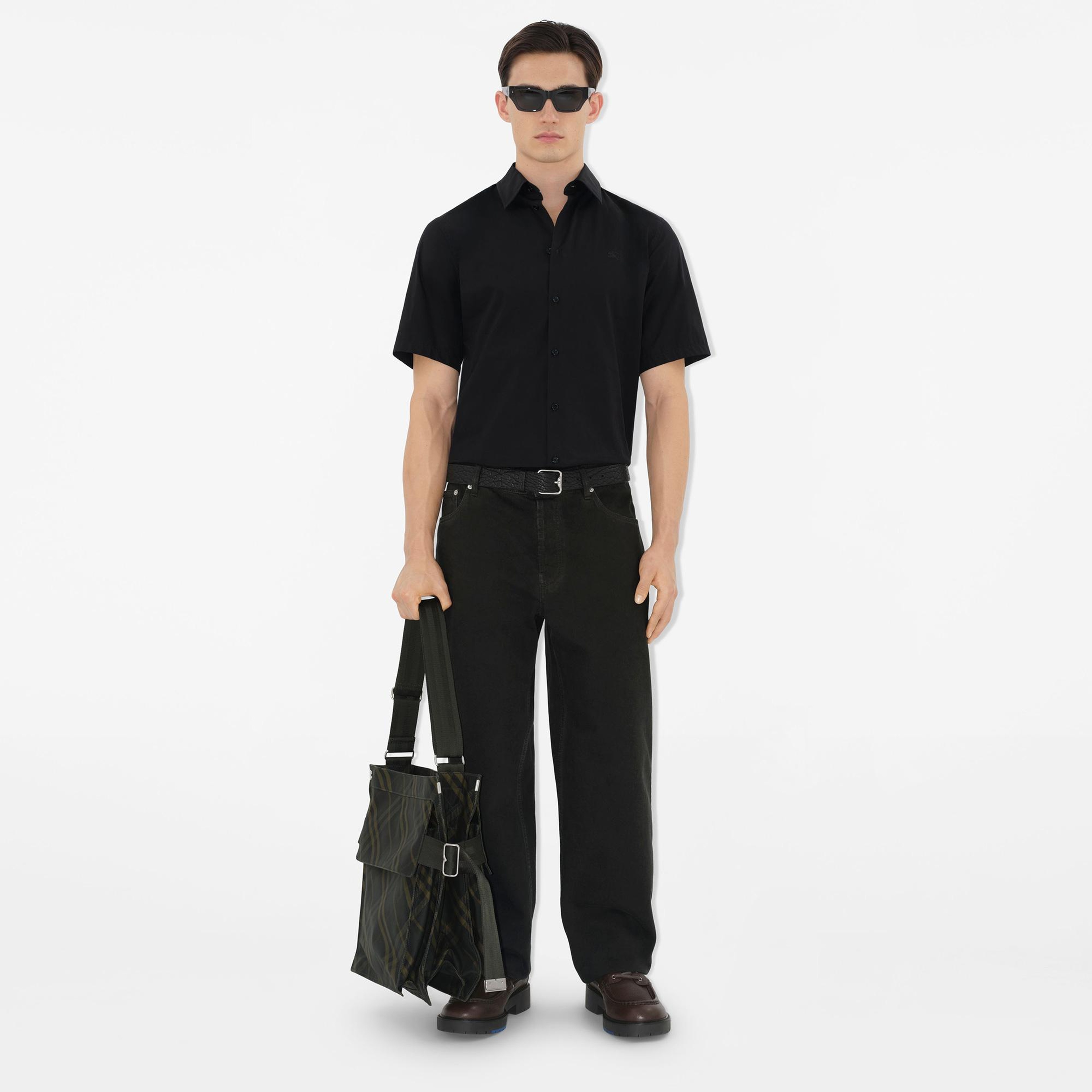Burberry Ros Slim Fit Cotton Erkek Siyah Gömlek