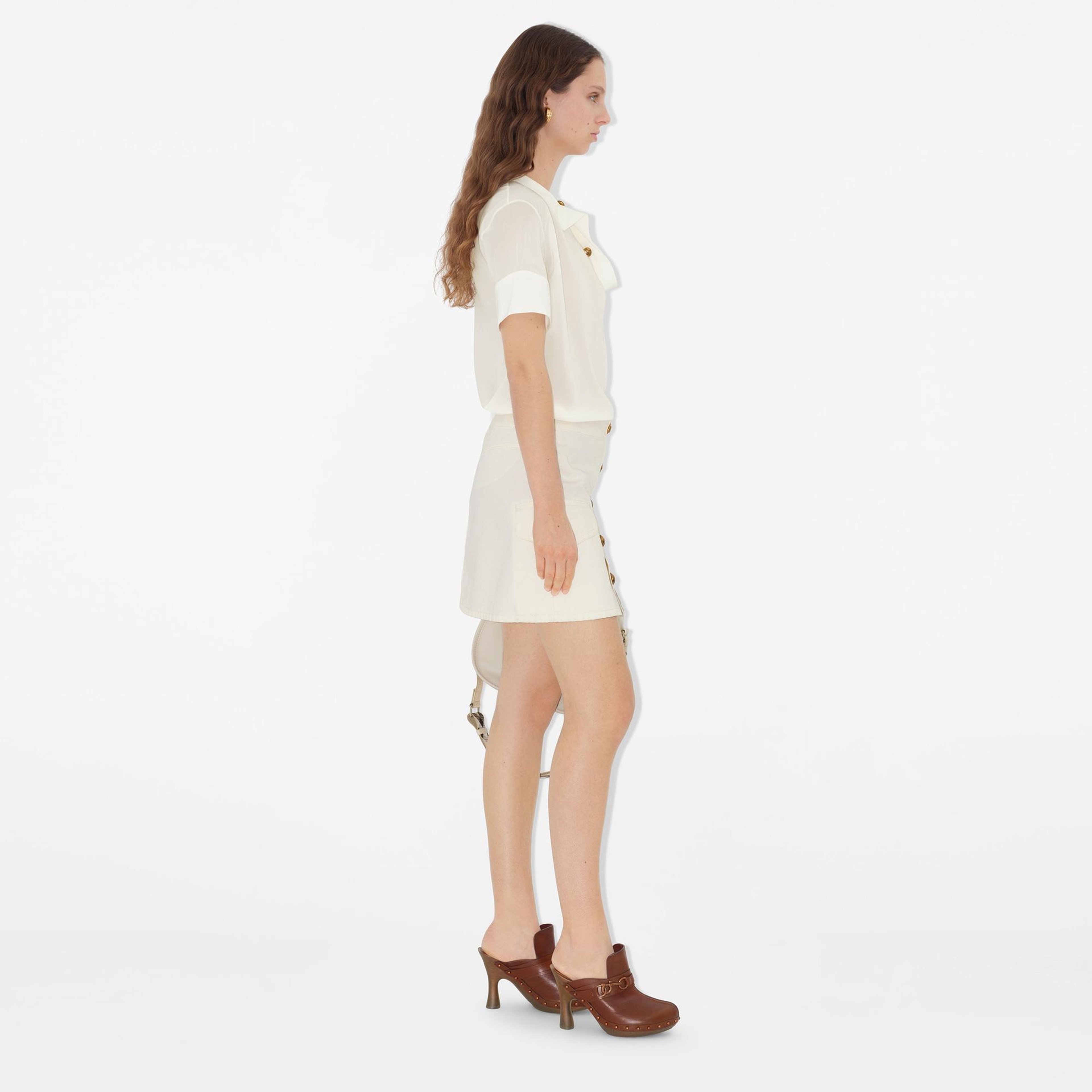 Burberry Gil Silk Top Kadın Krem Bluz