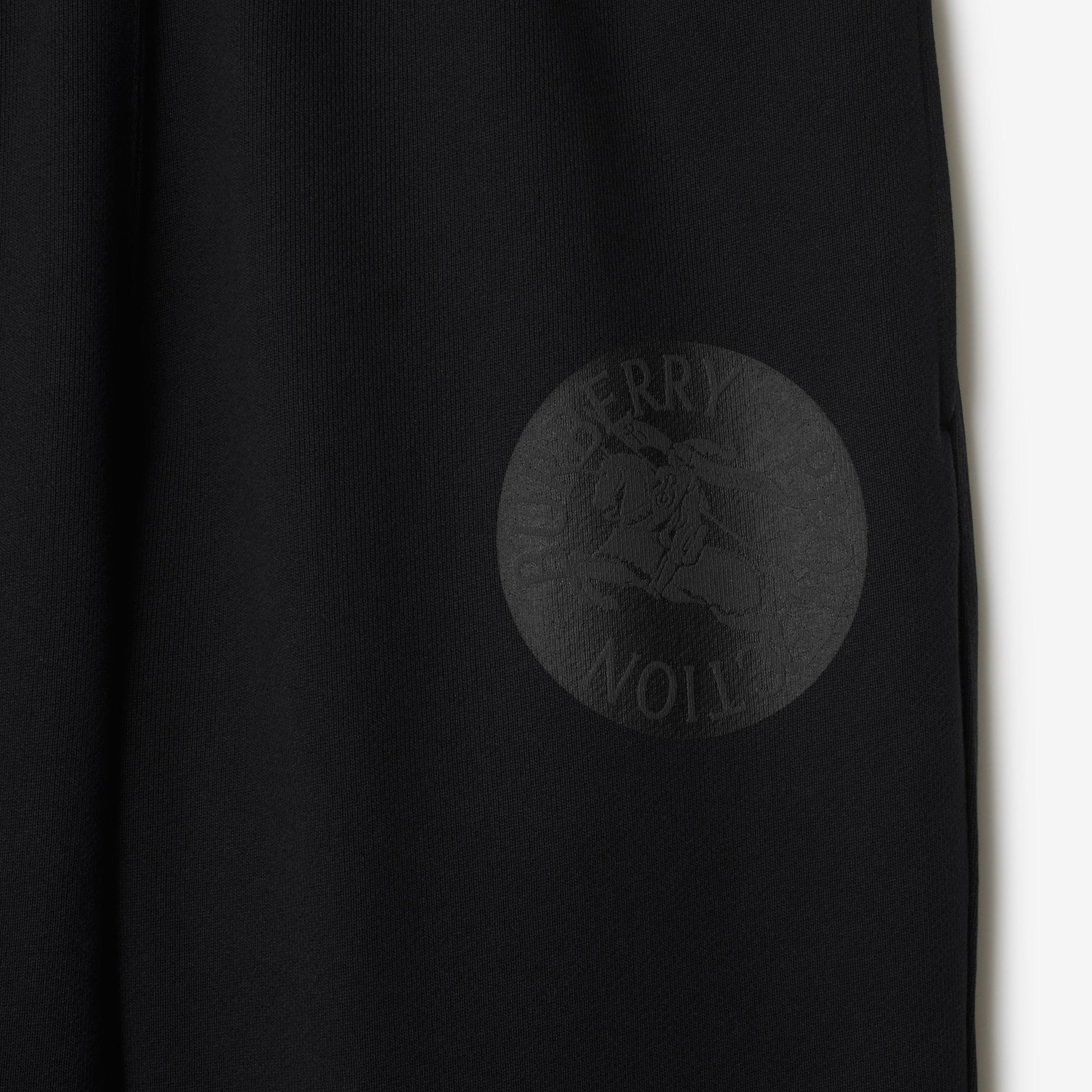Burberry Sic Badge Cotton Jogging Erkek Siyah Eşofman Altı