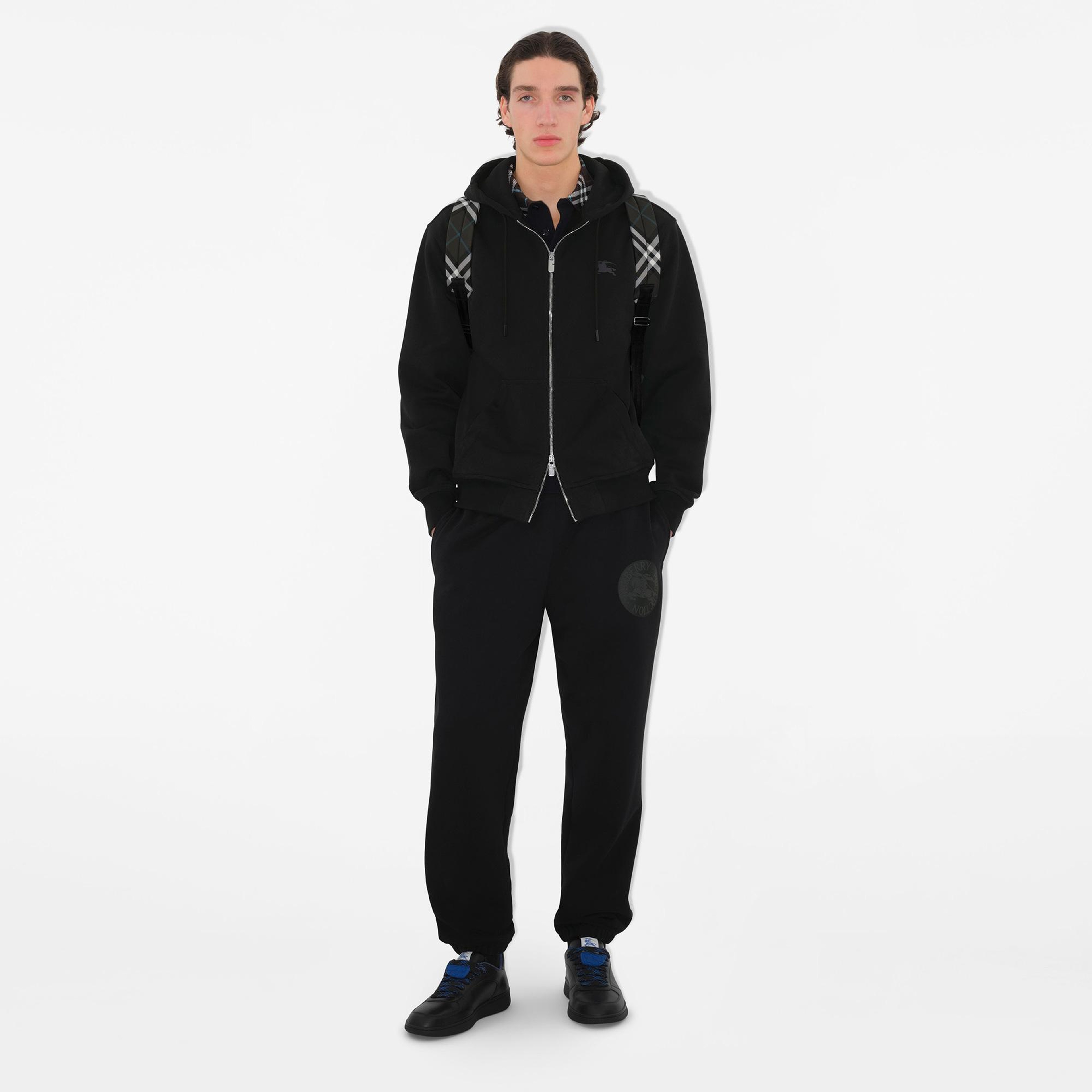 Burberry Sic Badge Cotton Jogging Erkek Siyah Eşofman Altı