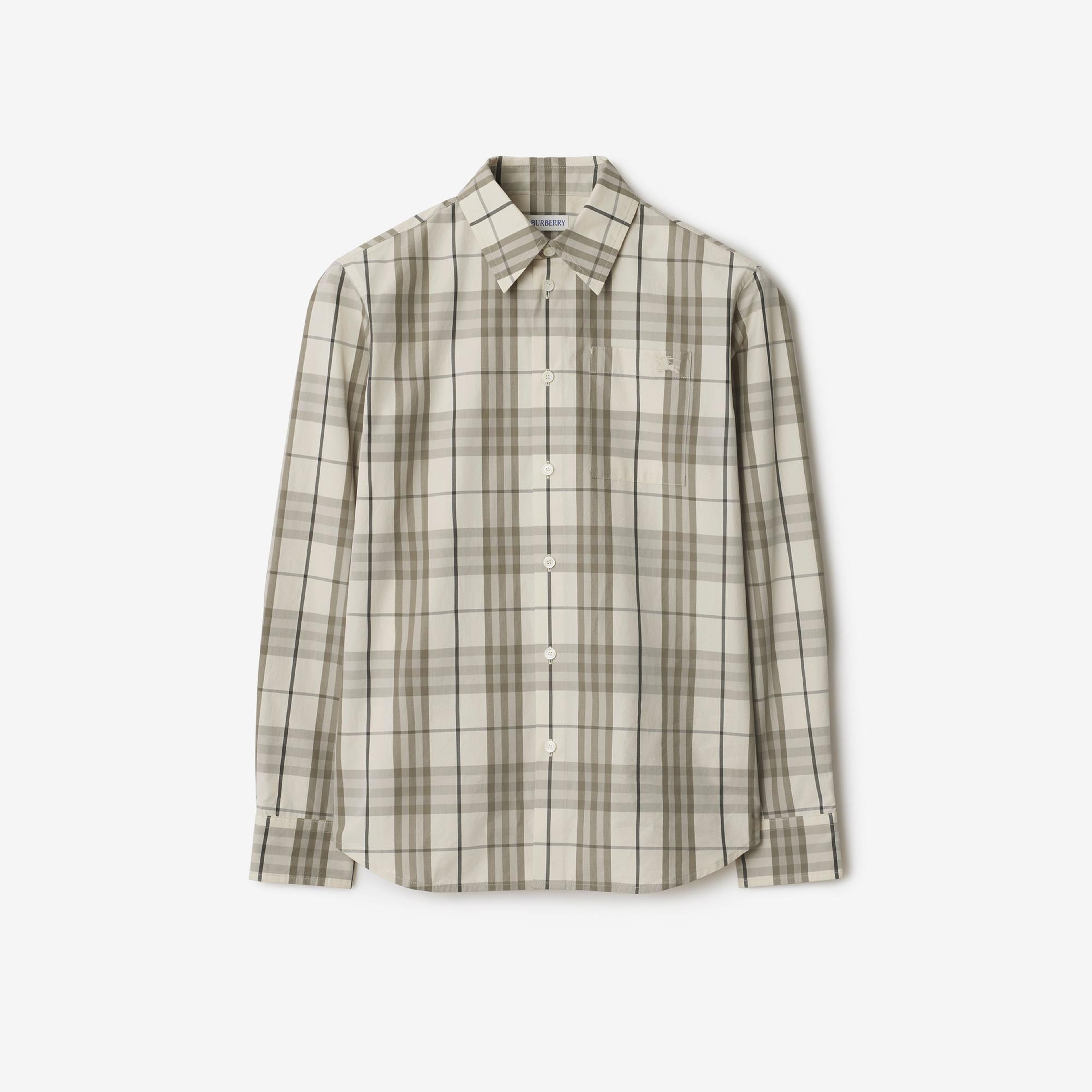 Burberry Tri Cotton Kadın Krem Gömlek