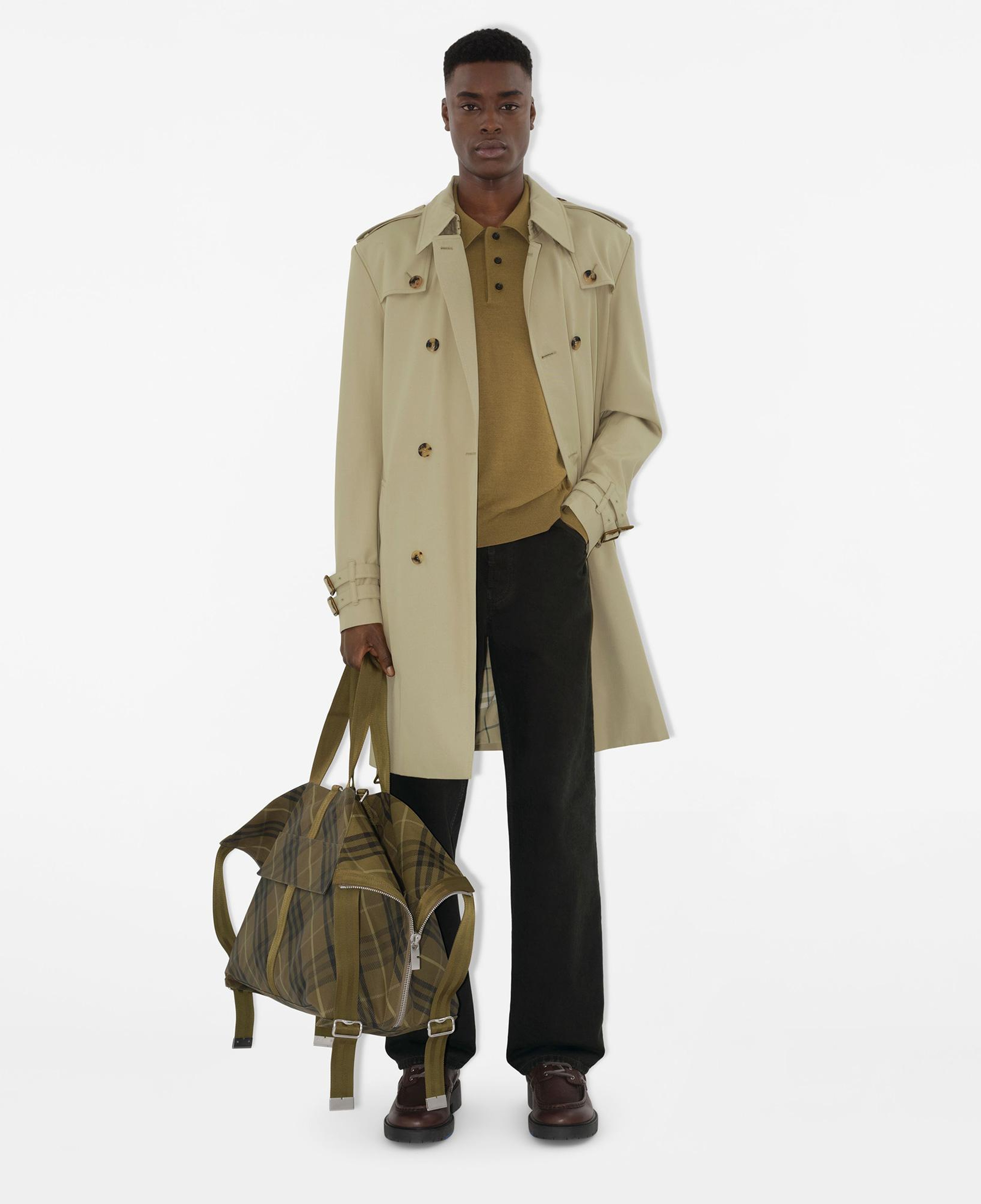 Burberry Cas Mid-Length Gabardine Erkek Haki Trençkot