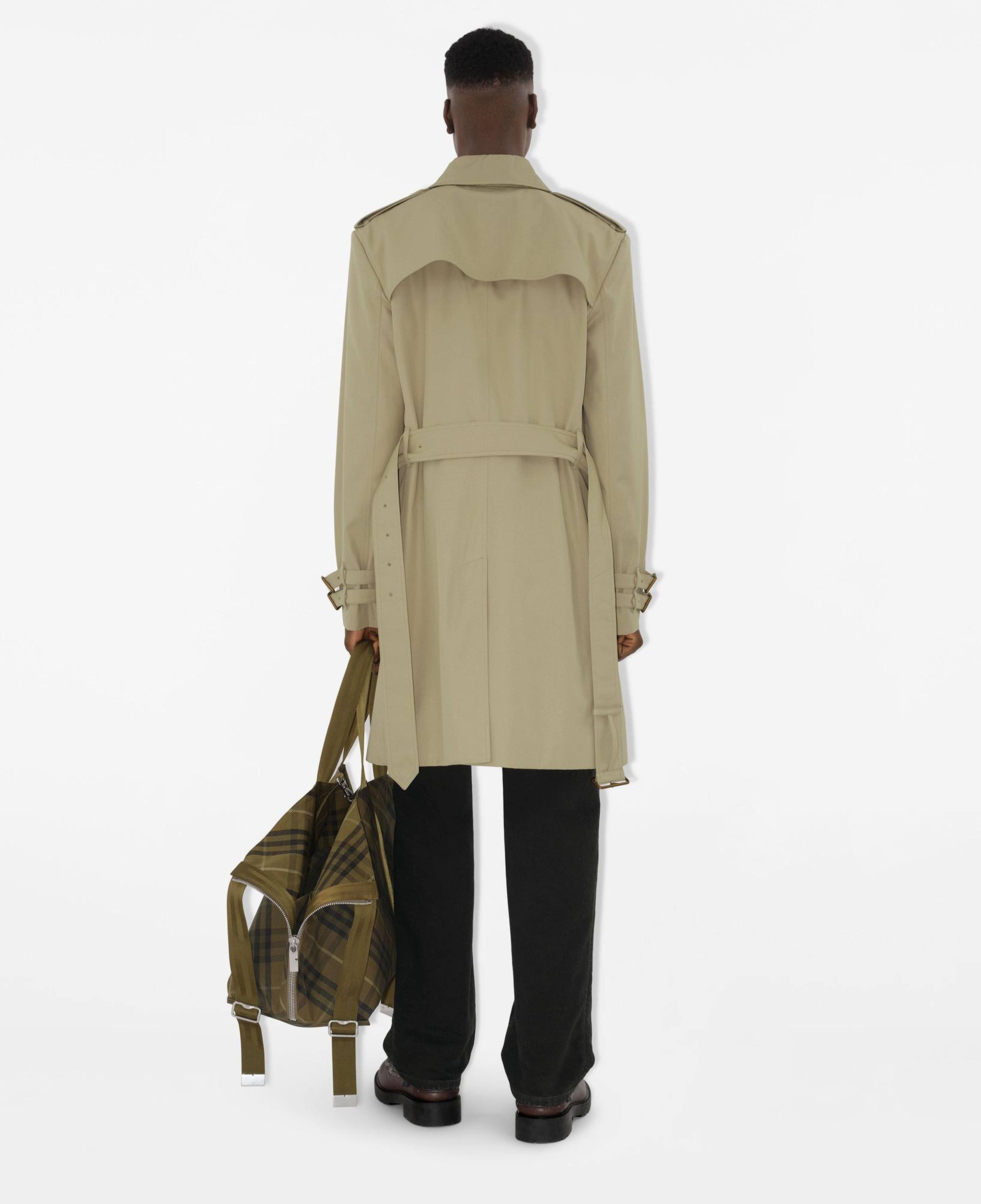 Burberry Cas Mid-Length Gabardine Erkek Haki Trençkot