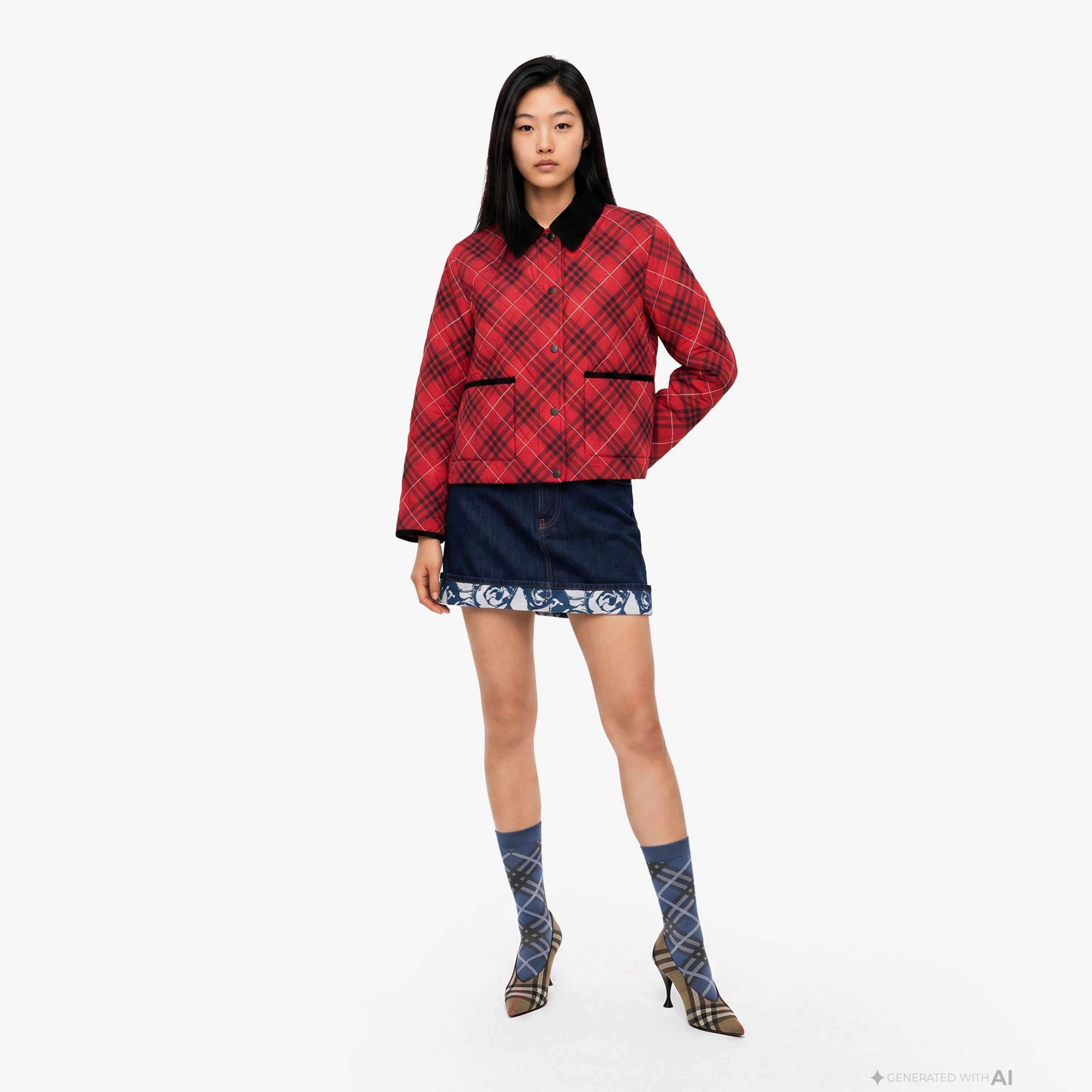 Burberry Kadın Kırmızı Mont