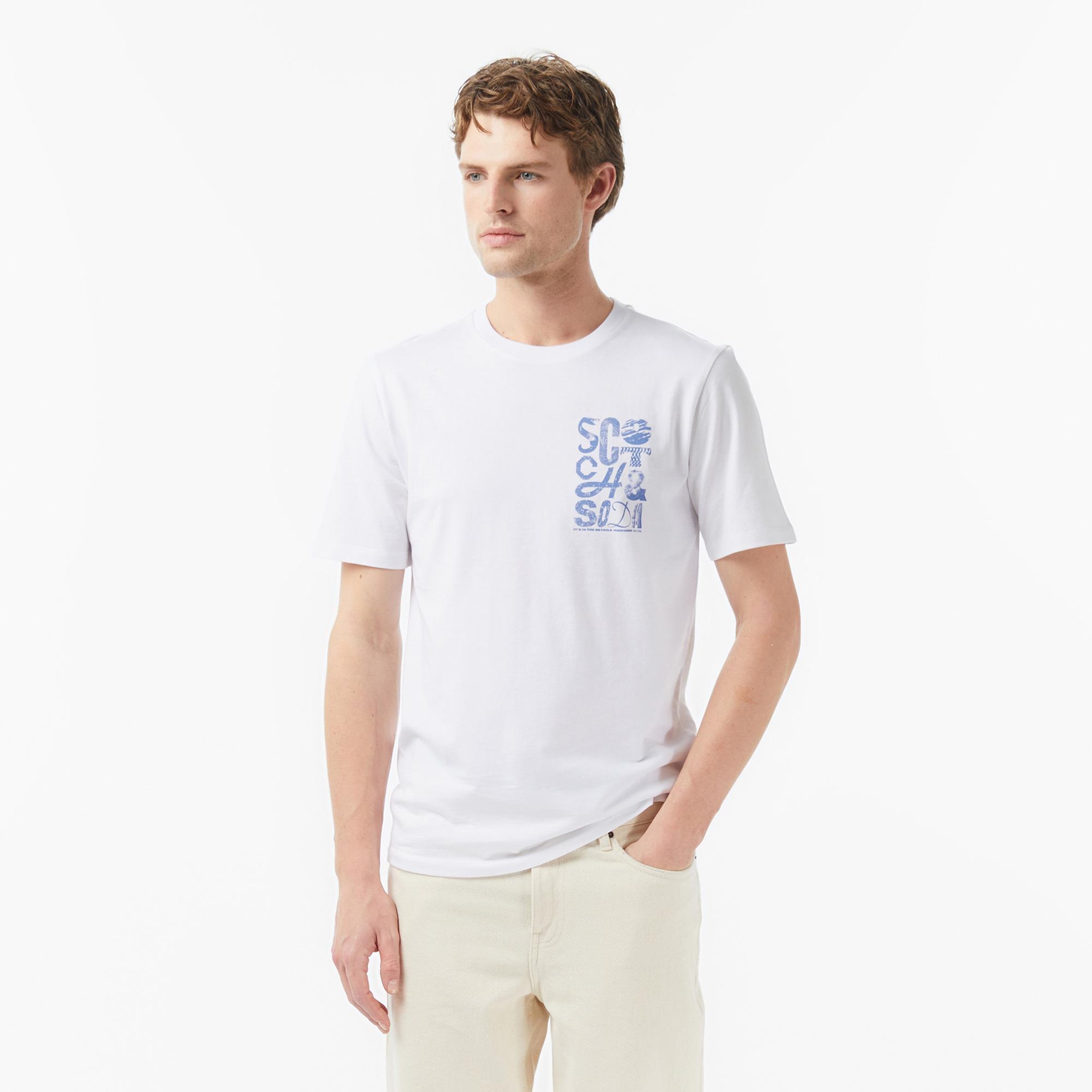 Scotch&Soda Regular Fit Left Chest Logo Erkek Beyaz T-Shirt