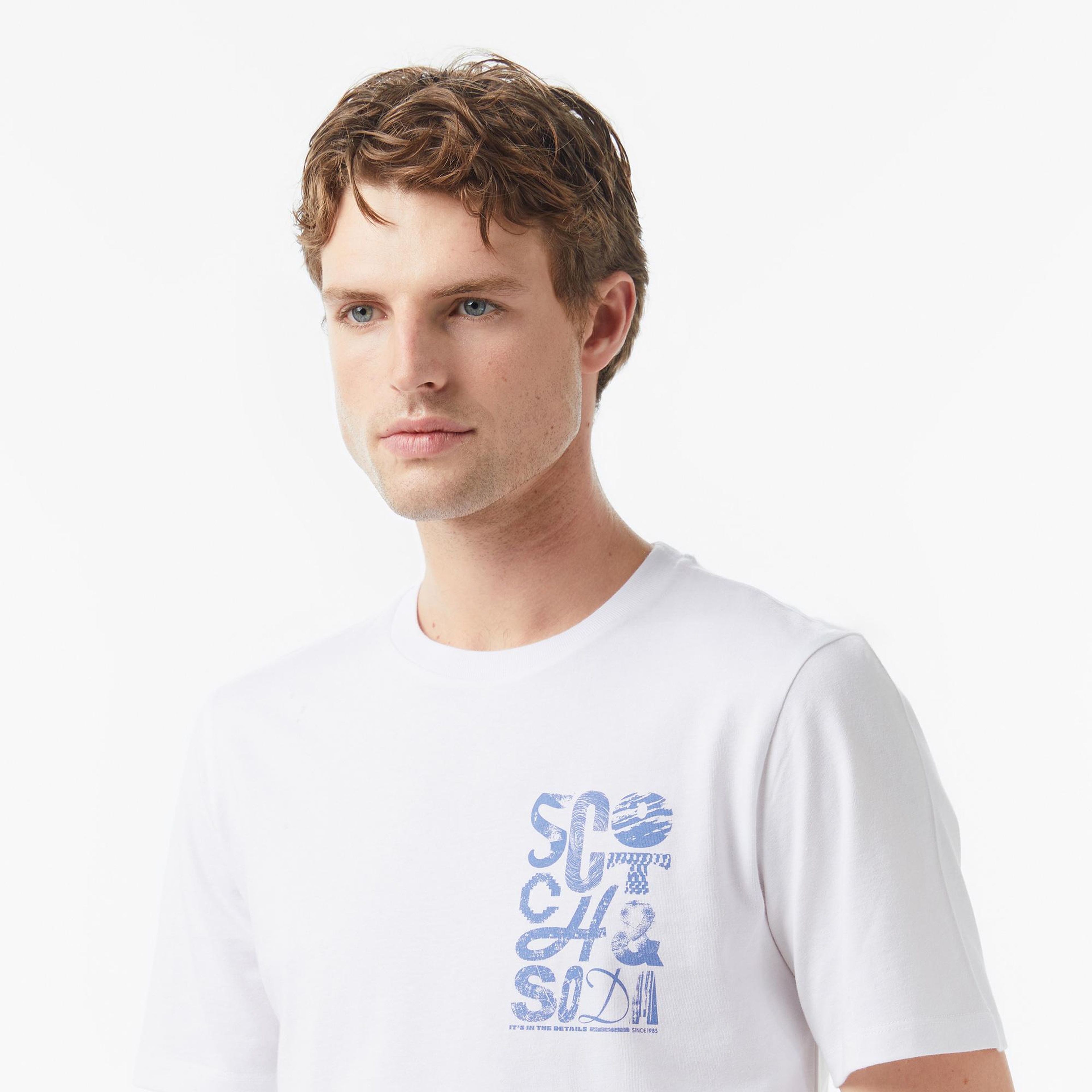 Scotch&Soda Regular Fit Left Chest Logo Erkek Beyaz T-Shirt