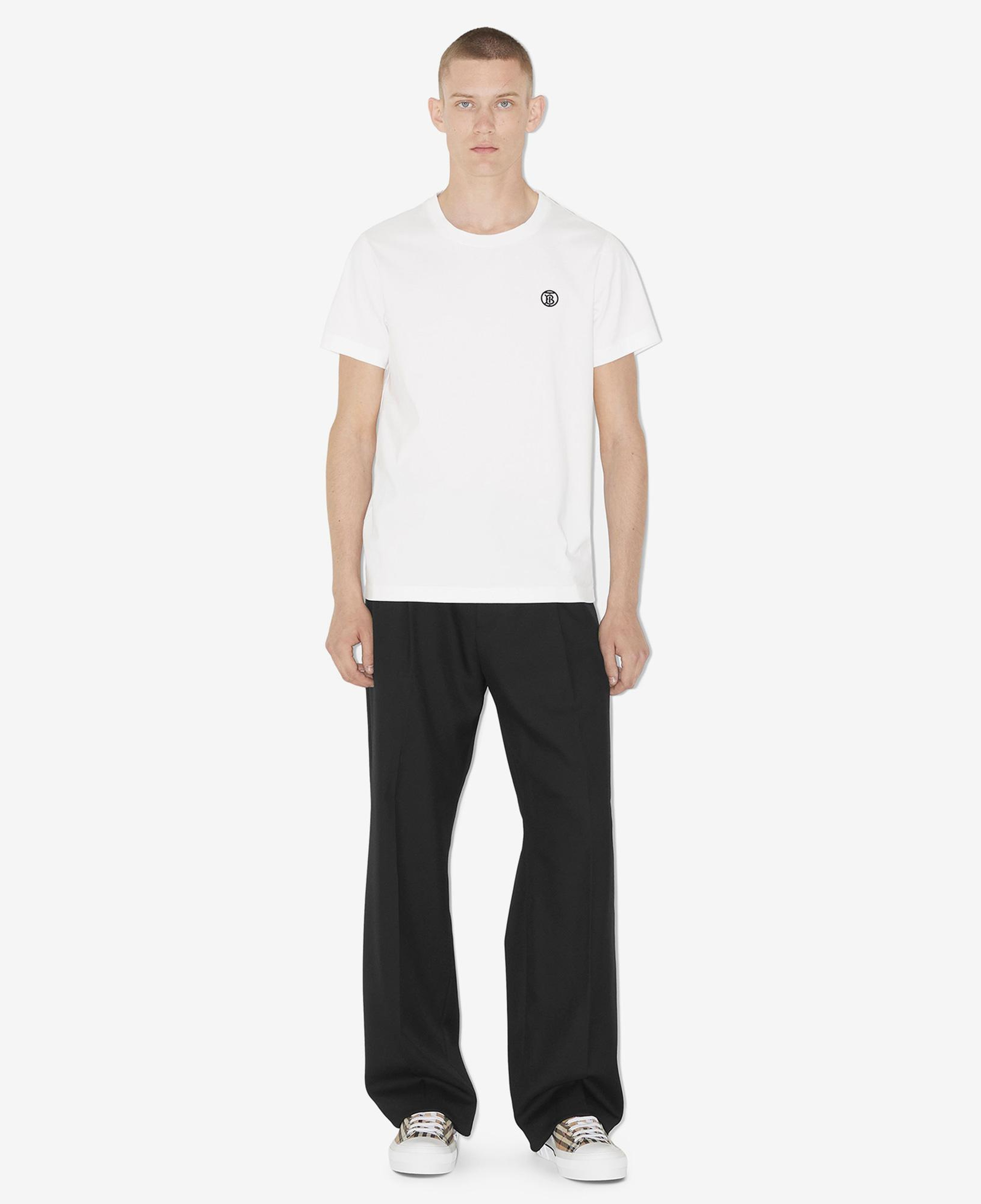Burberry Parker Tb Replen Cotton Erkek Beyaz T-Shirt