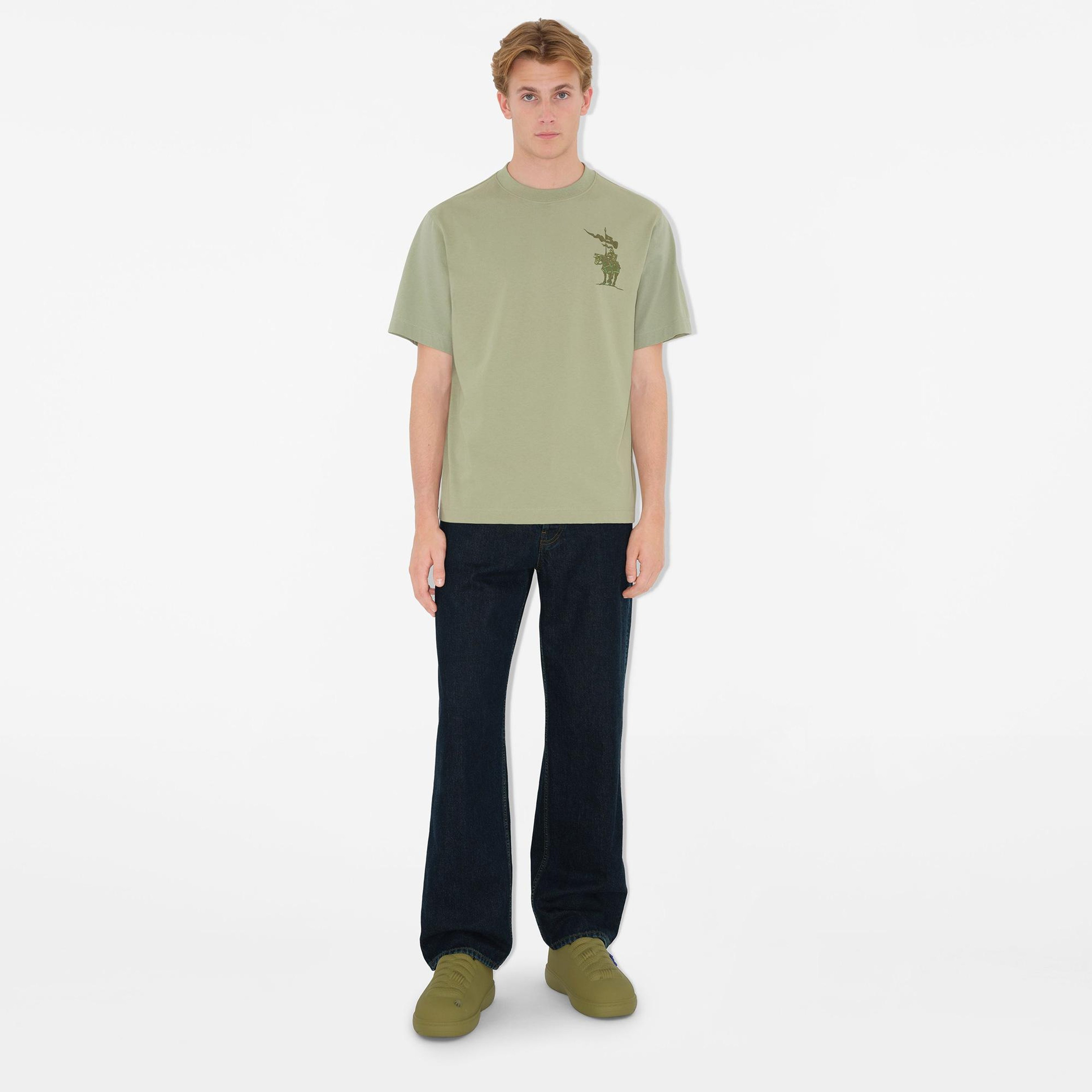 Burberry Sic Cotton Erkek Haki T-Shirt
