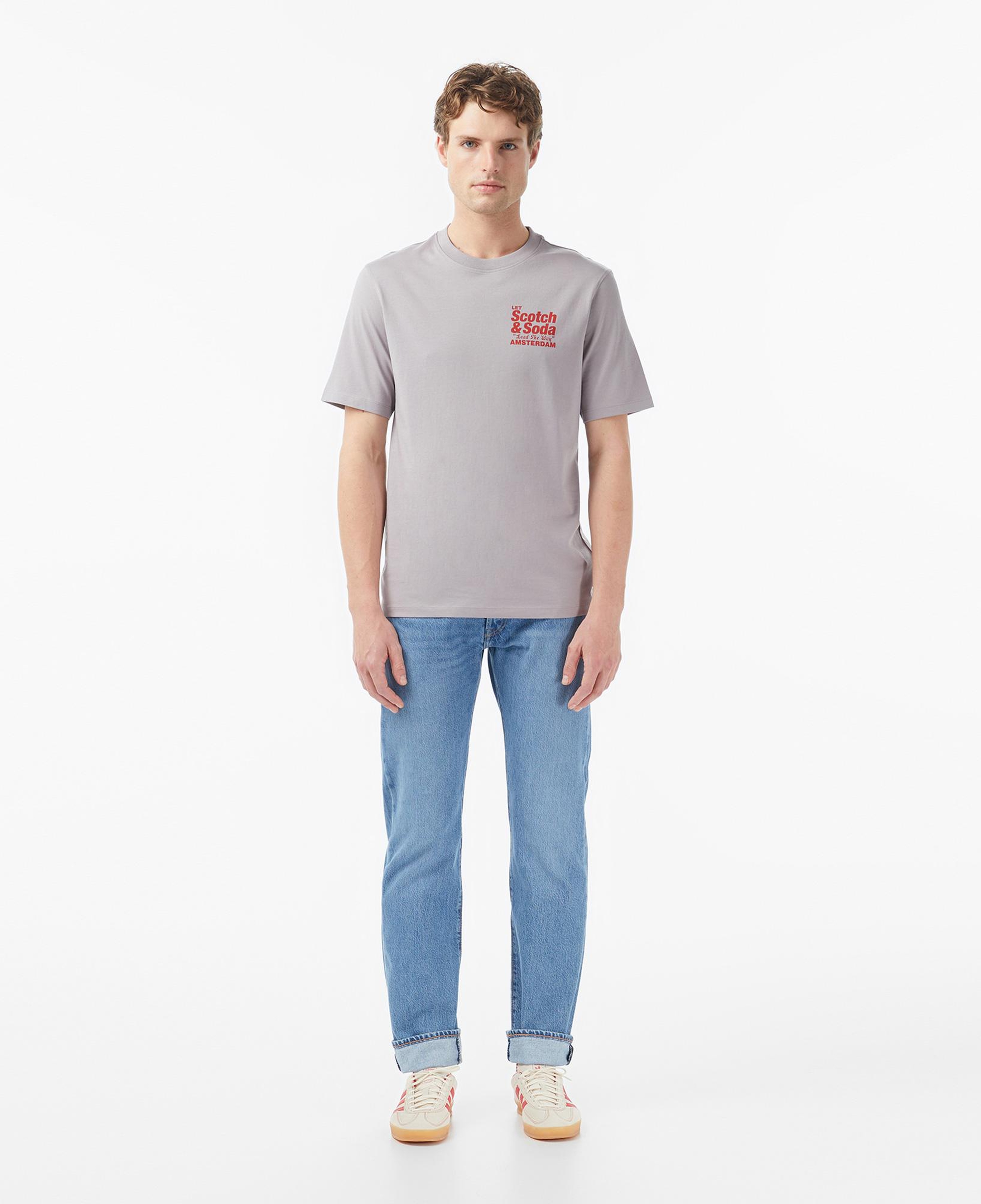Scotch&Soda Regular Fit Front Back Erkek Gri T-Shirt