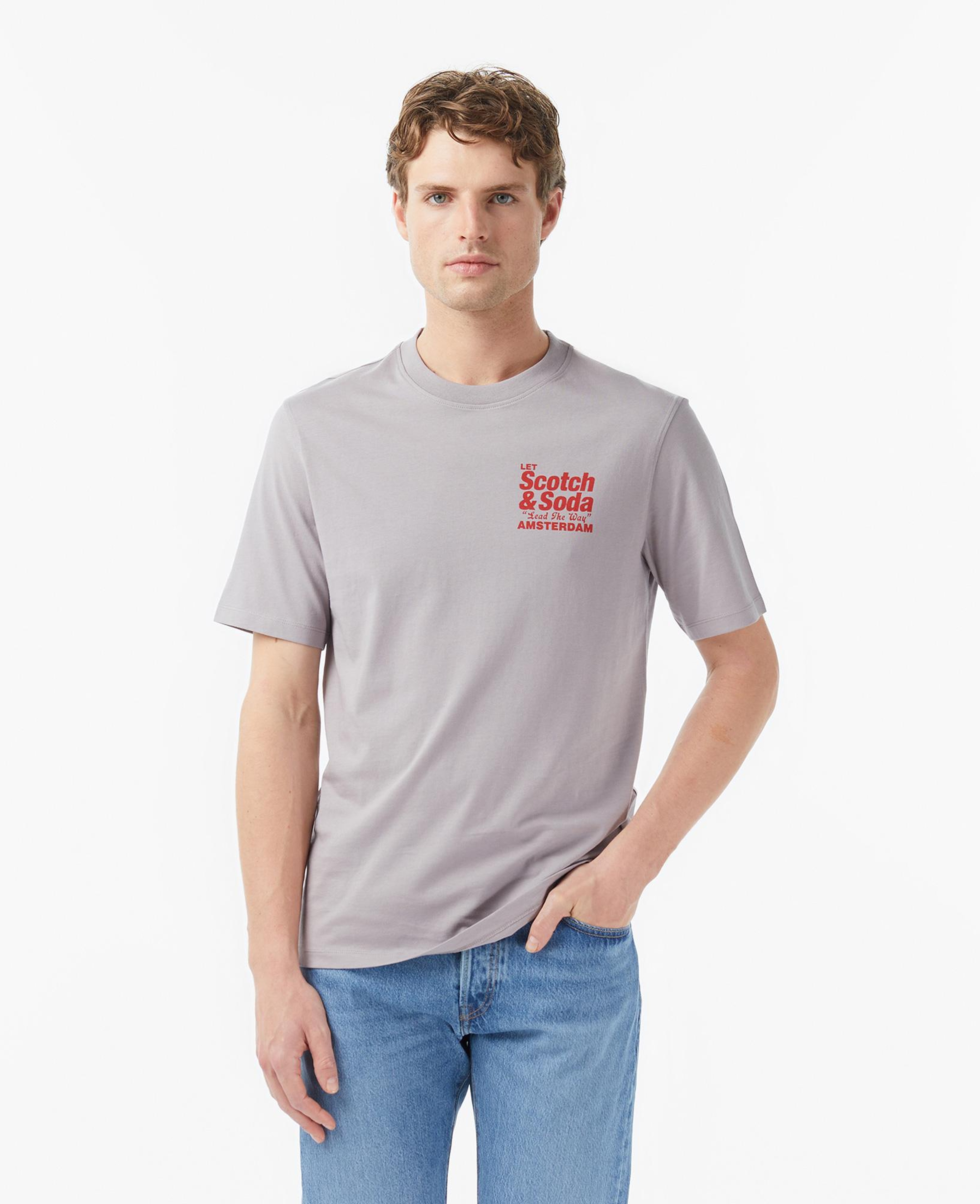Scotch&Soda Regular Fit Front Back Erkek Gri T-Shirt