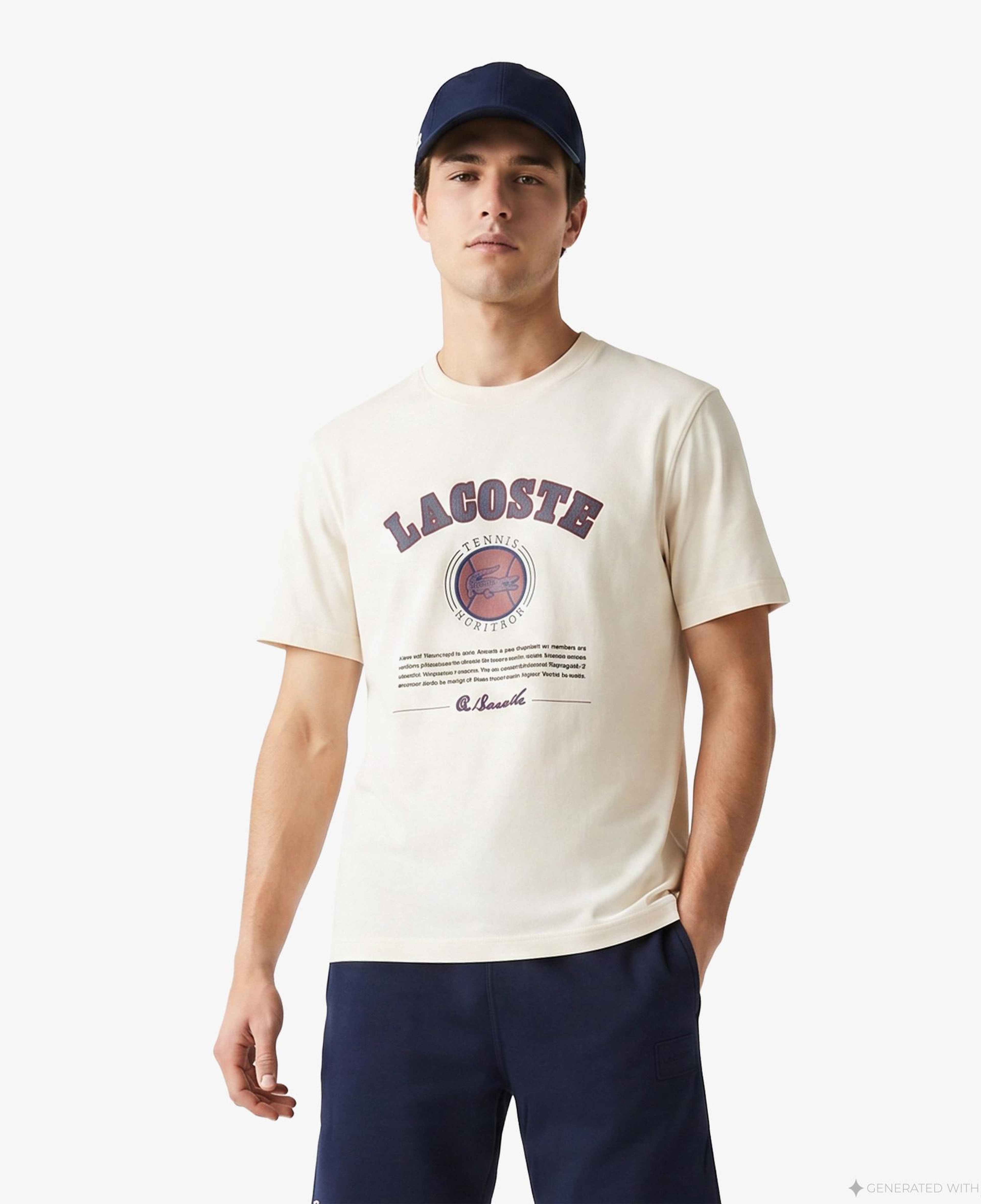 Lacoste Erkek Krem T-Shirt