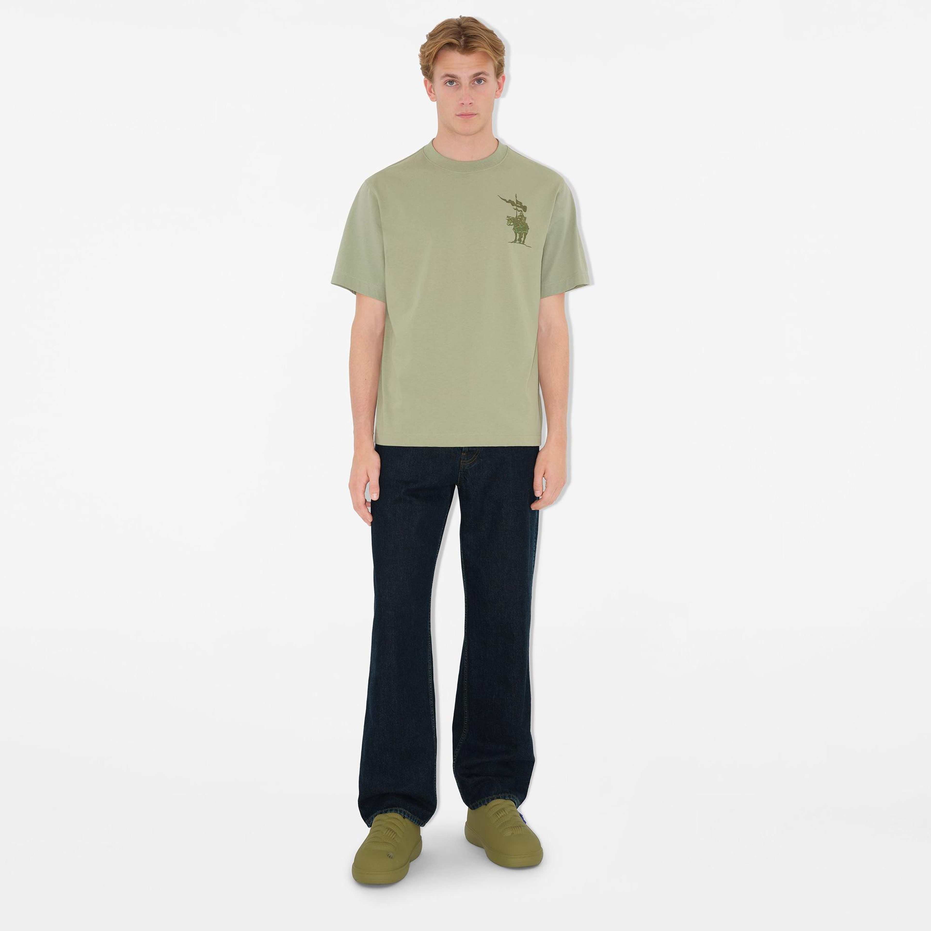 Burberry Sic Cotton Erkek Haki T-Shirt