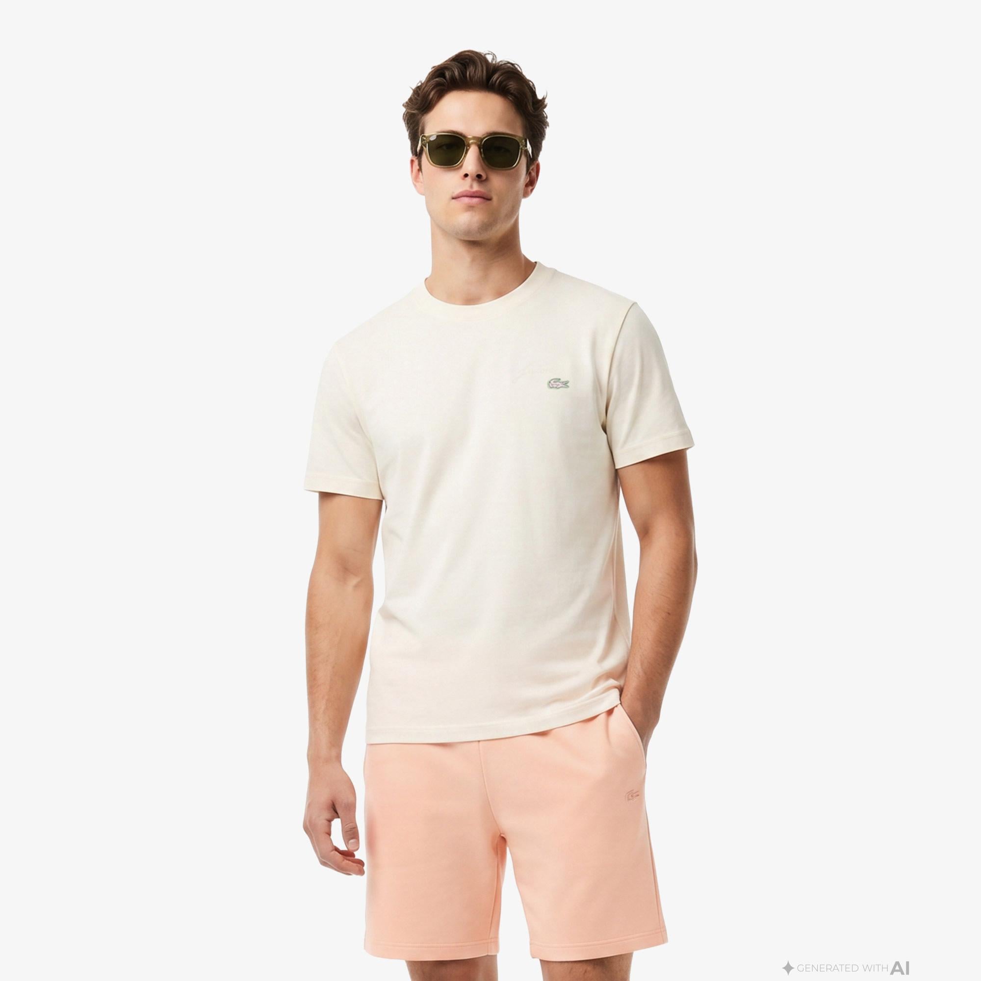 Lacoste Erkek Krem T-Shirt