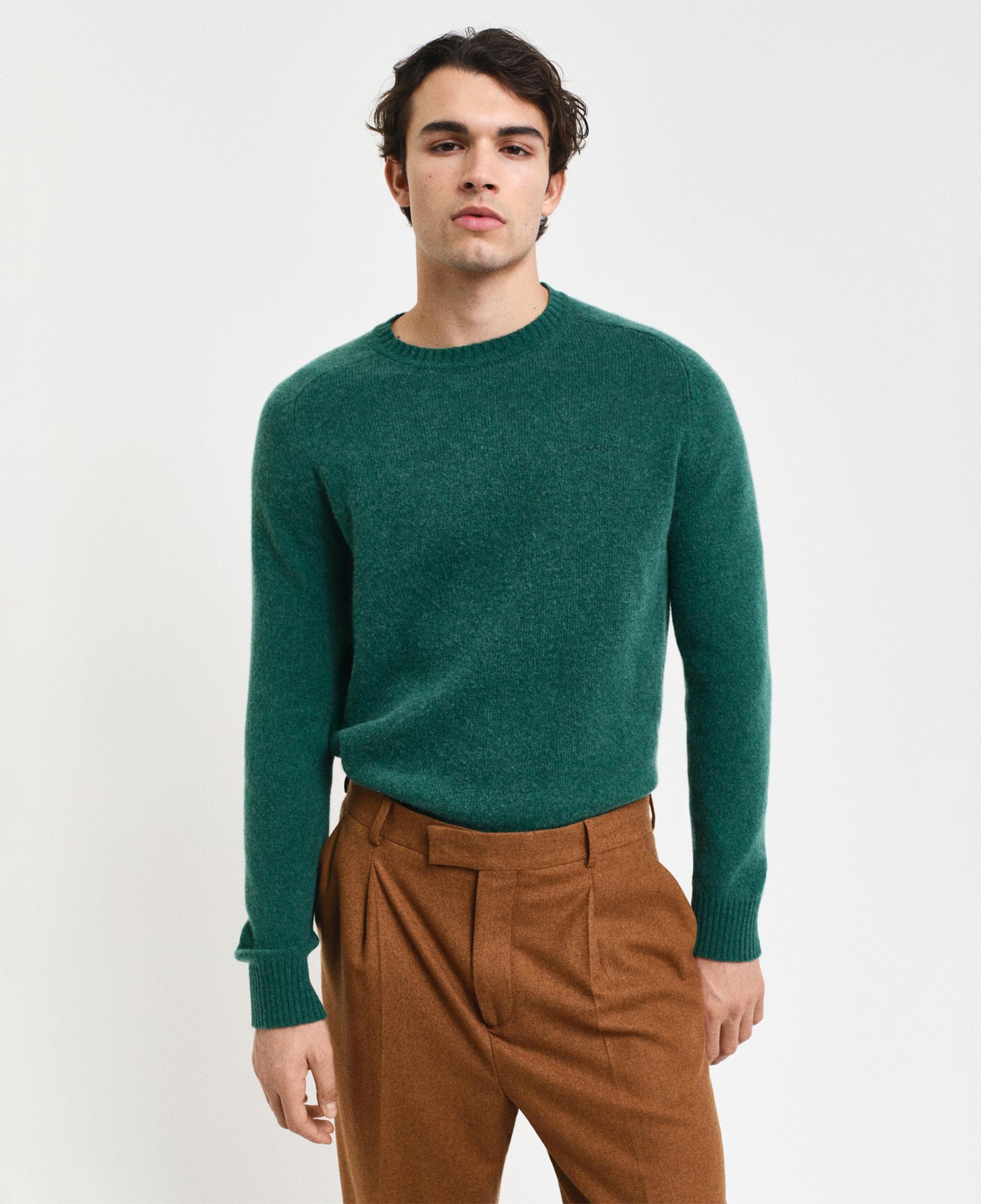 GANT Erkek Yeşil Regular Fit Uzun Kollu Kazak