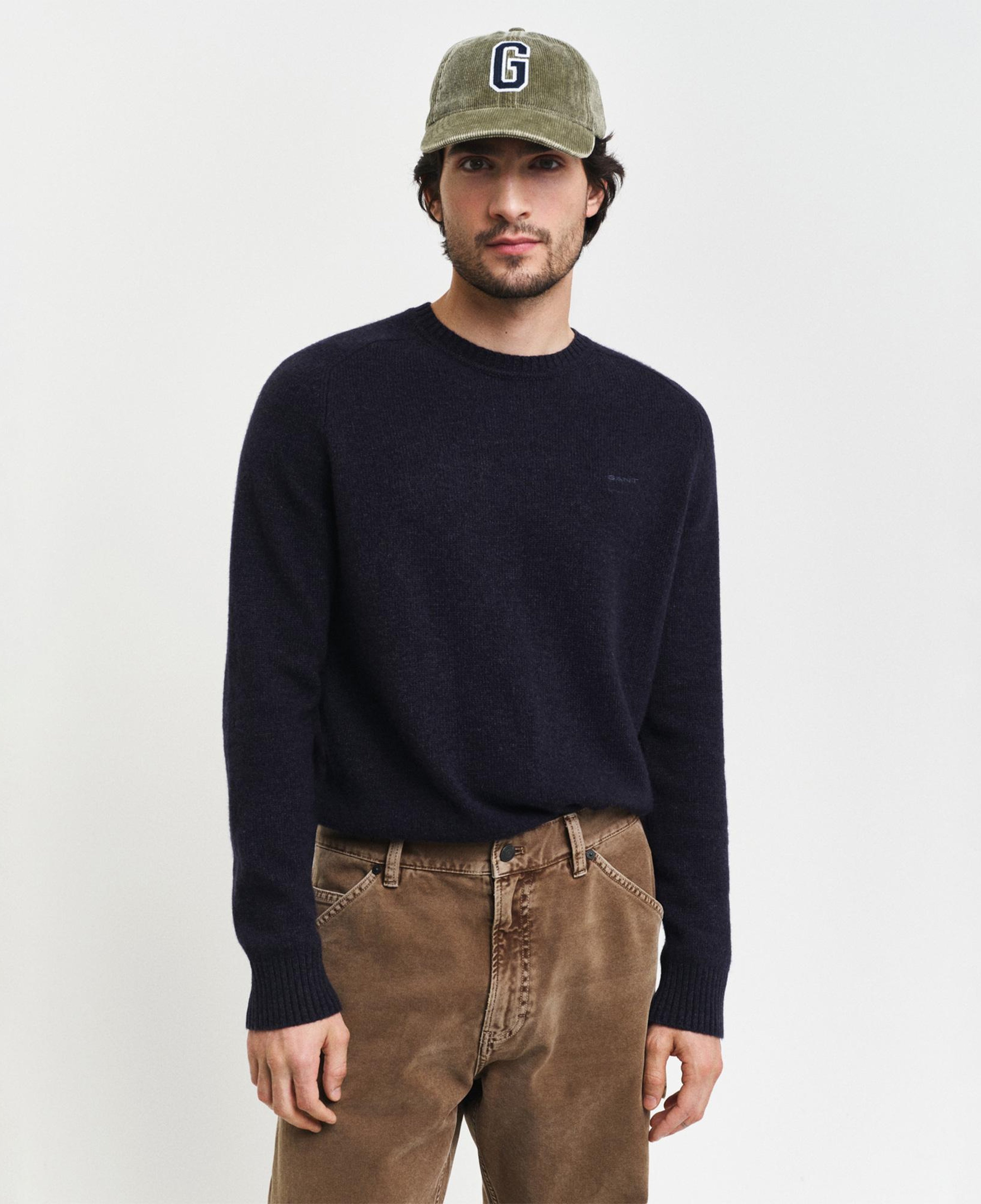 GANT Erkek Lacivert Regular Fit Uzun Kollu Triko