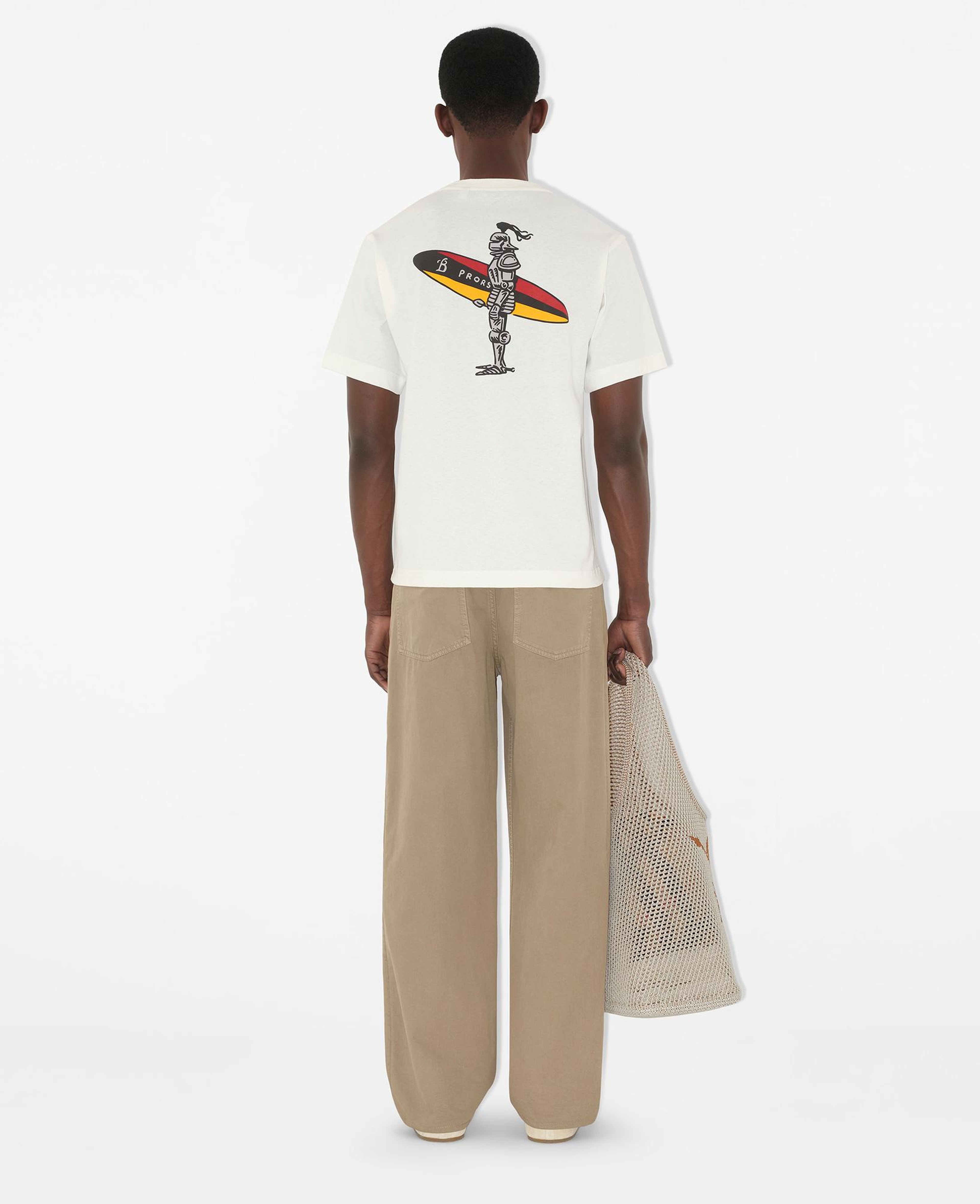 Burberry Sic Surfer Knight Cotton Erkek Beyaz T-Shirt