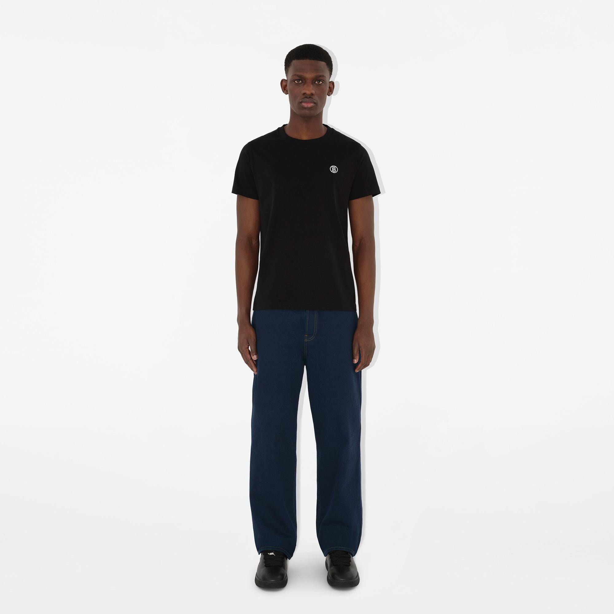 Burberry Parker Cotton Erkek Siyah T-Shirt