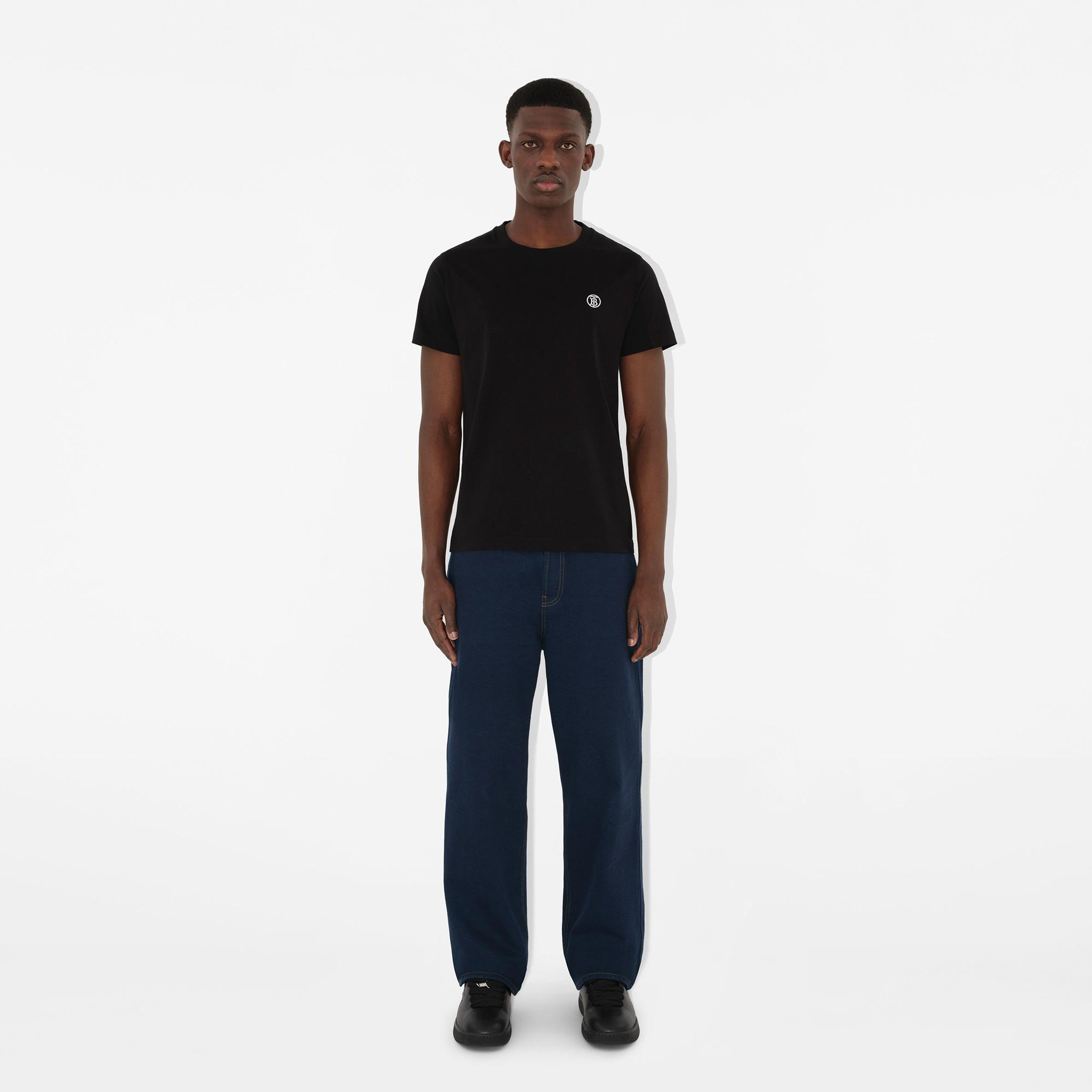 Burberry Parker Cotton Erkek Siyah T-Shirt