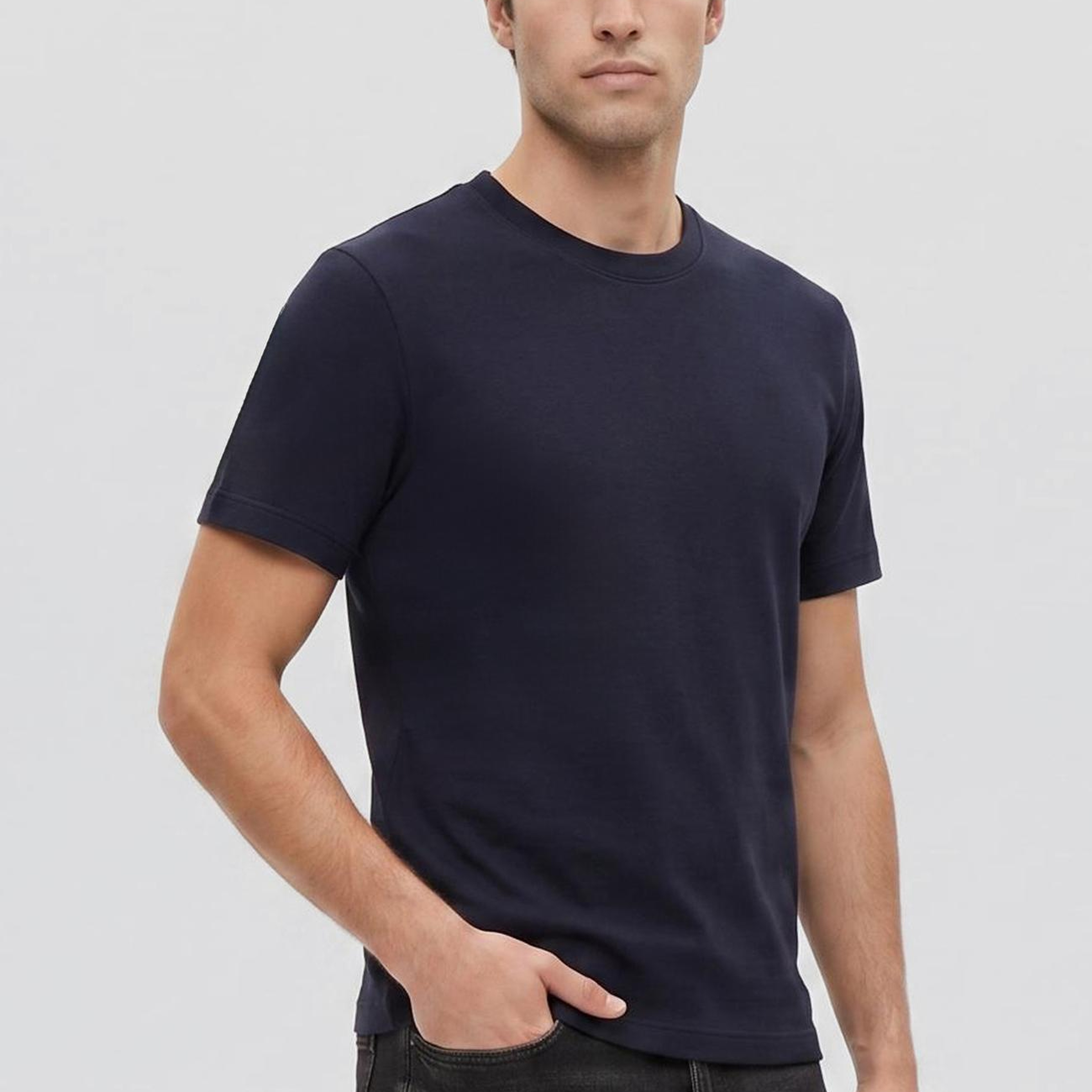 Network Erkek Lacivert Jakarlı Bisiklet Yaka T-shirt