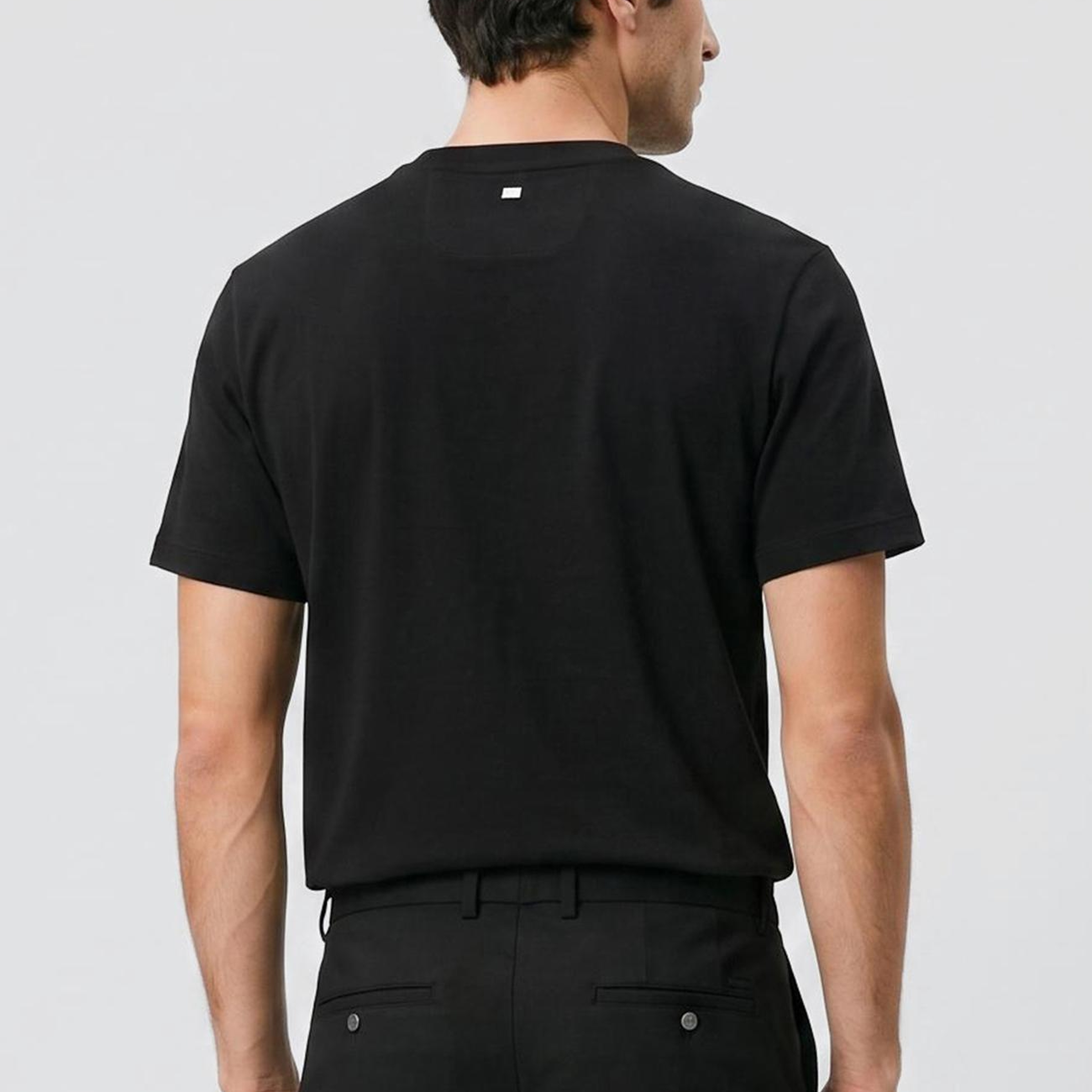Network Erkek Siyah Jakarlı Bisiklet Yaka T-shirt