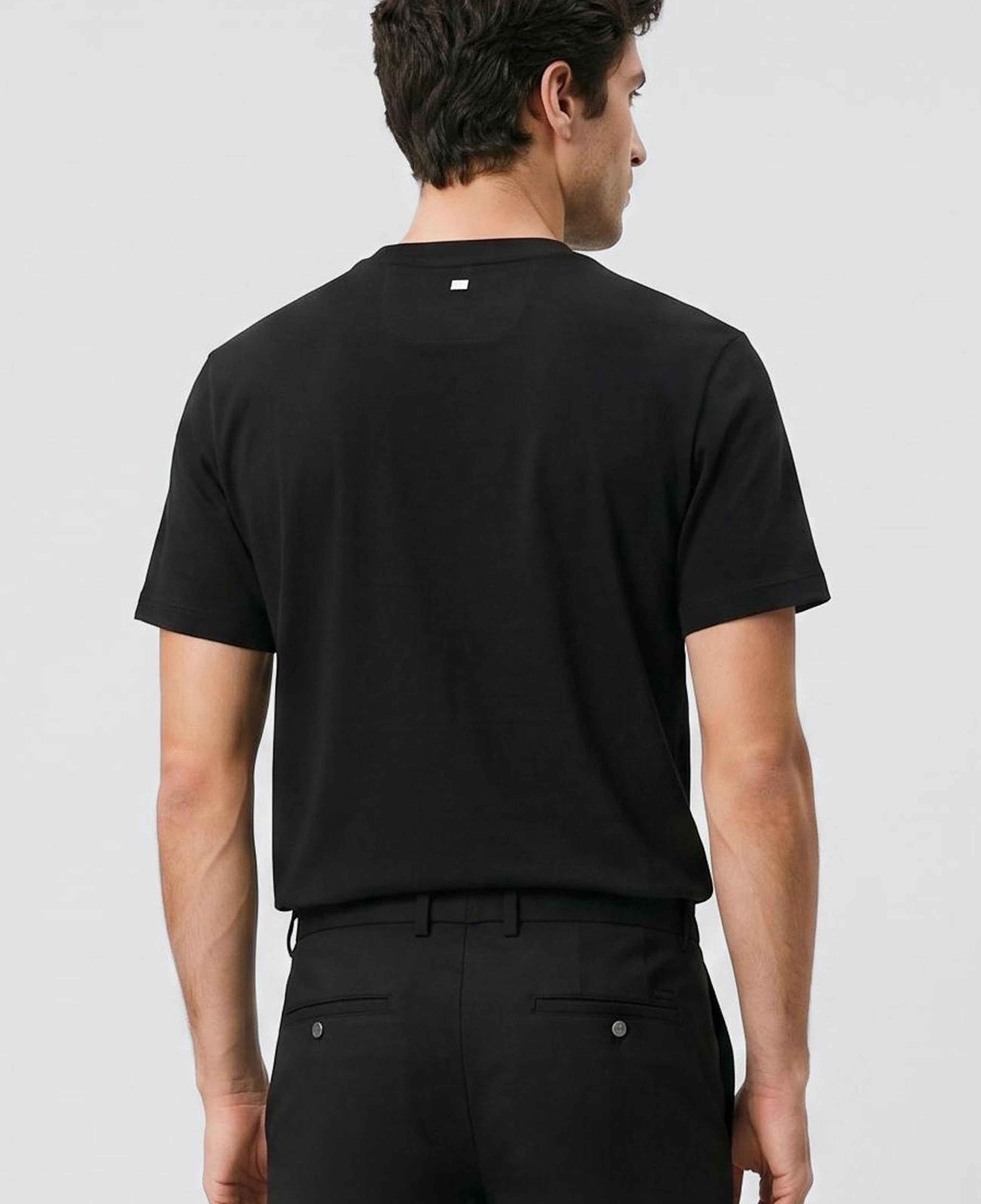 Network Erkek Siyah Jakarlı Bisiklet Yaka T-shirt